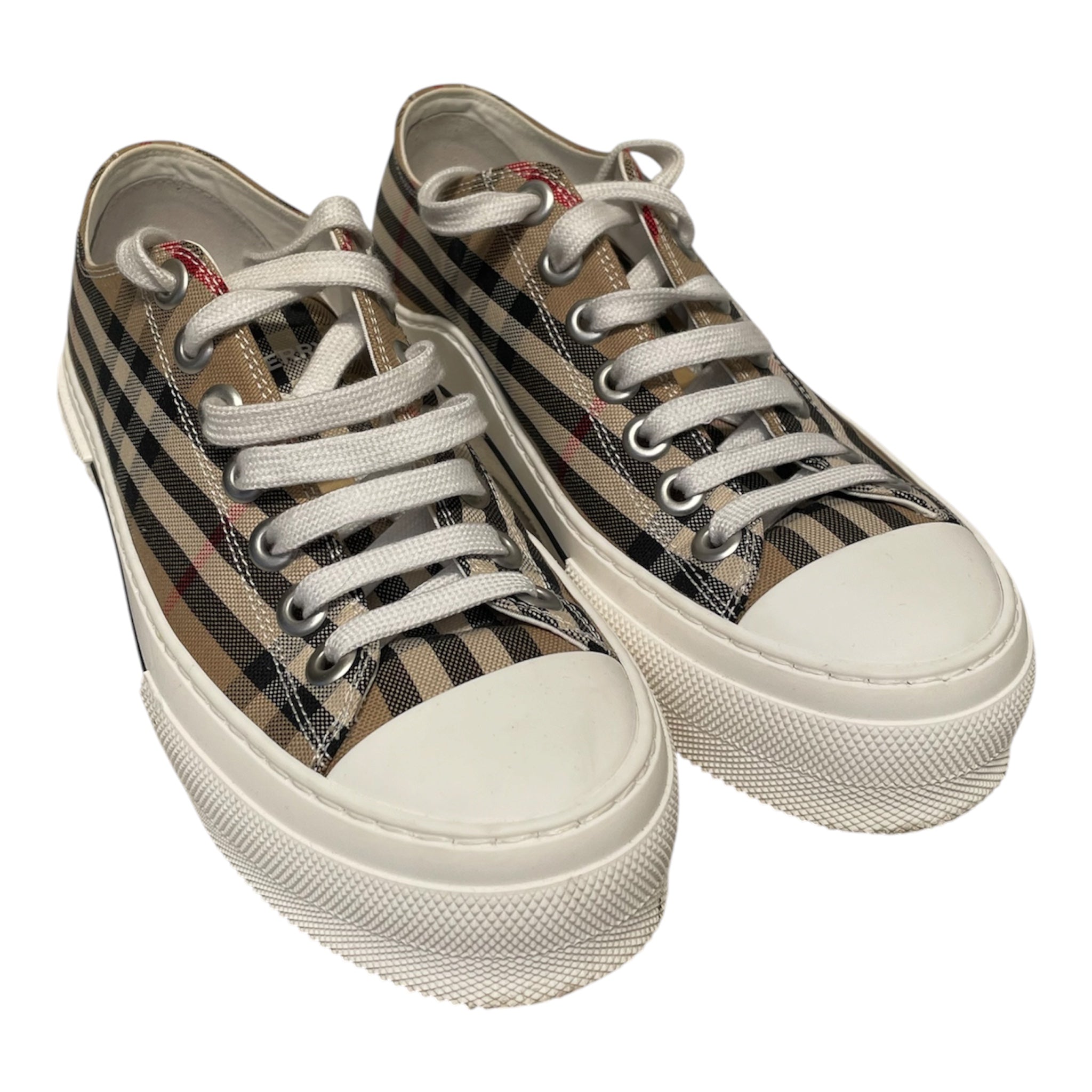 BURBERRY/Low-Sneakers/EU 37/Plaid/Cotton/MLT/LACE UP SNEAKERS view 1