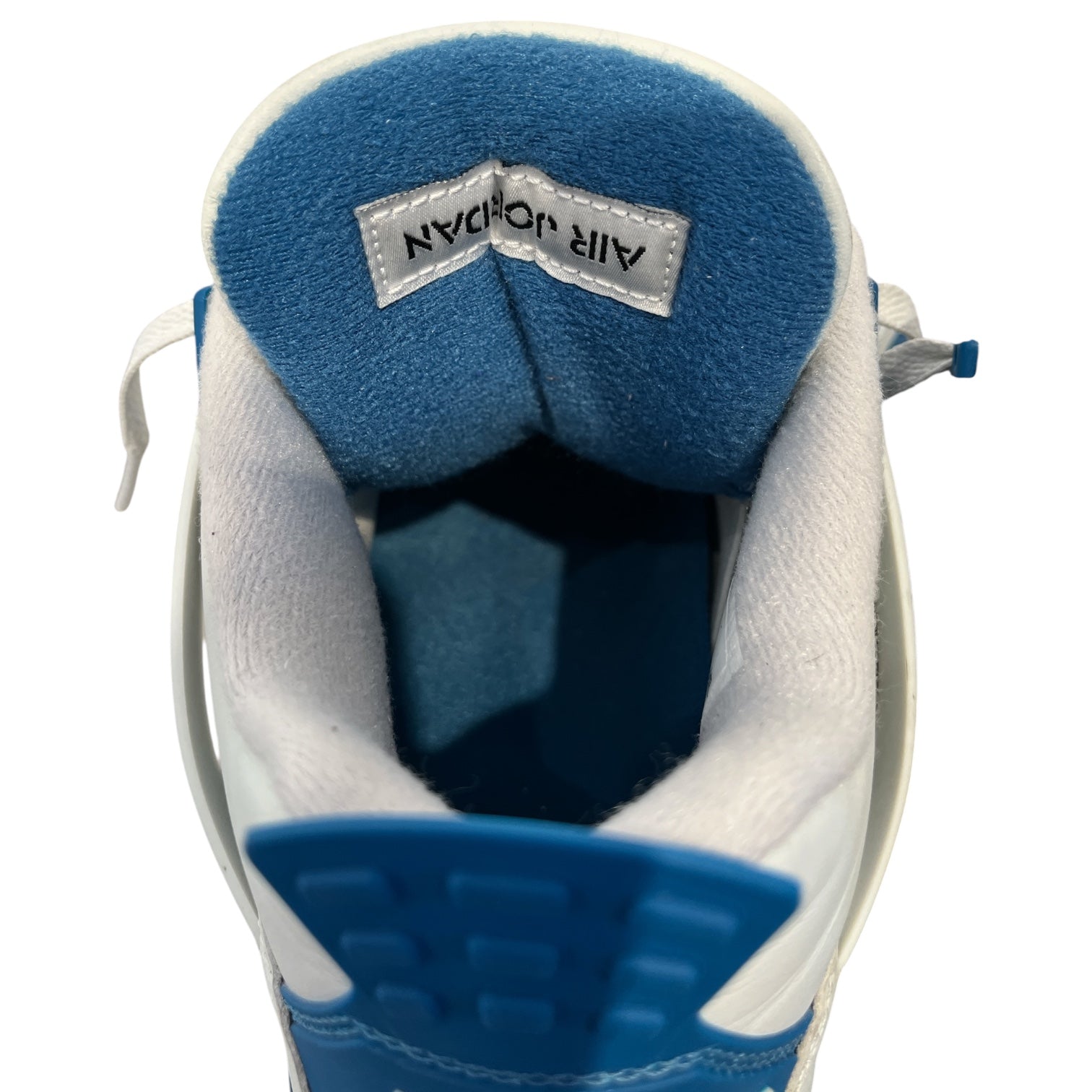 JORDAN BRAND/Hi-Sneakers/US 8.5/Leather/WHT/military blue jordan 4 view 3