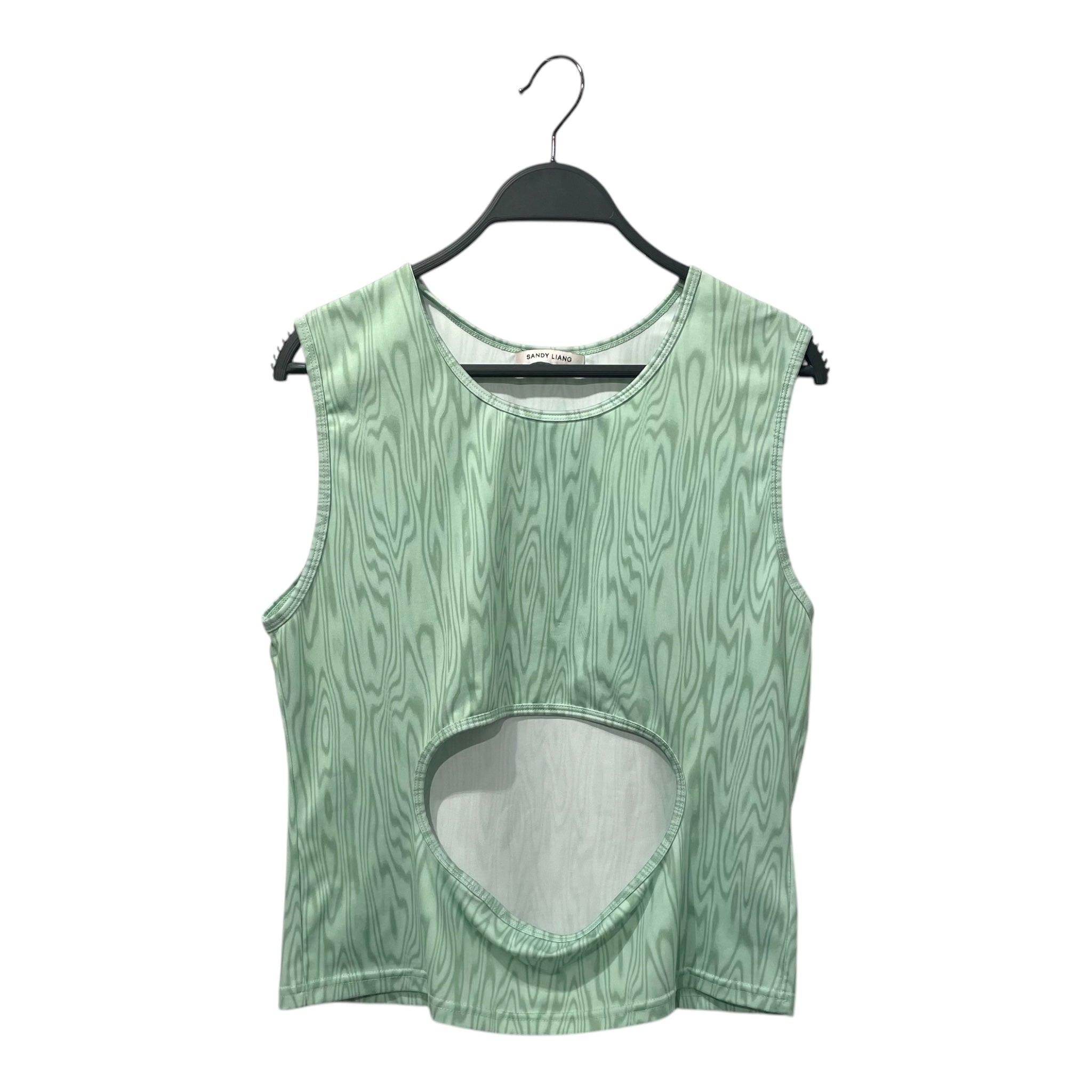 Sandy Liang/SL Cut & Sew/XL/Polyester/GRN/OPEN STOMACH/IRRDSCNT TANK view 1