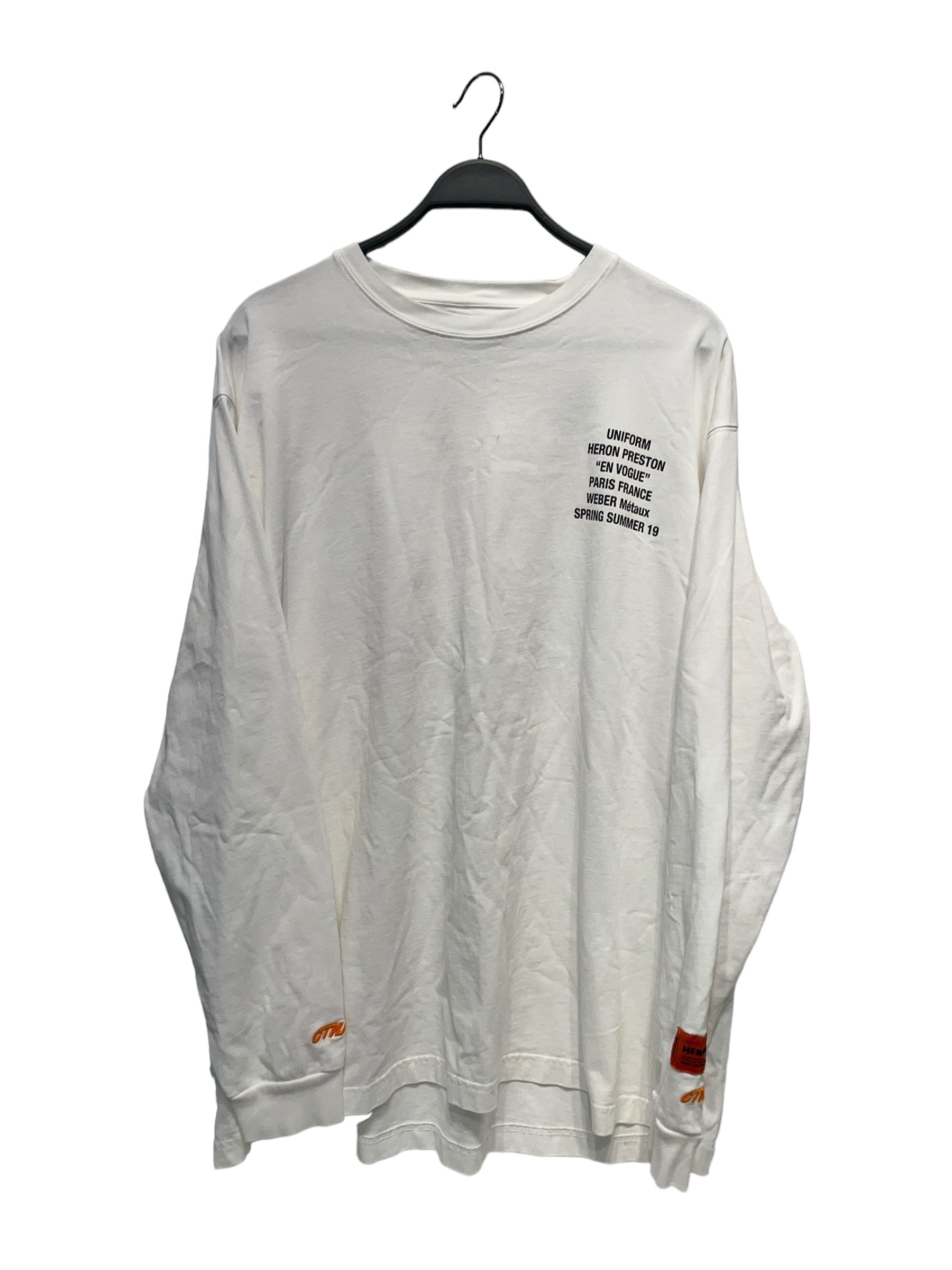 HERON PRESTON/LS T-Shirt/XL/Cotton/WHT/Graphic/ view 1