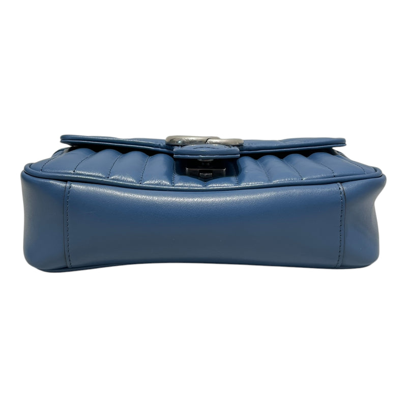 GUCCI/Bag/OS/Leather/BLU/GG MARMONT SHOULDER/