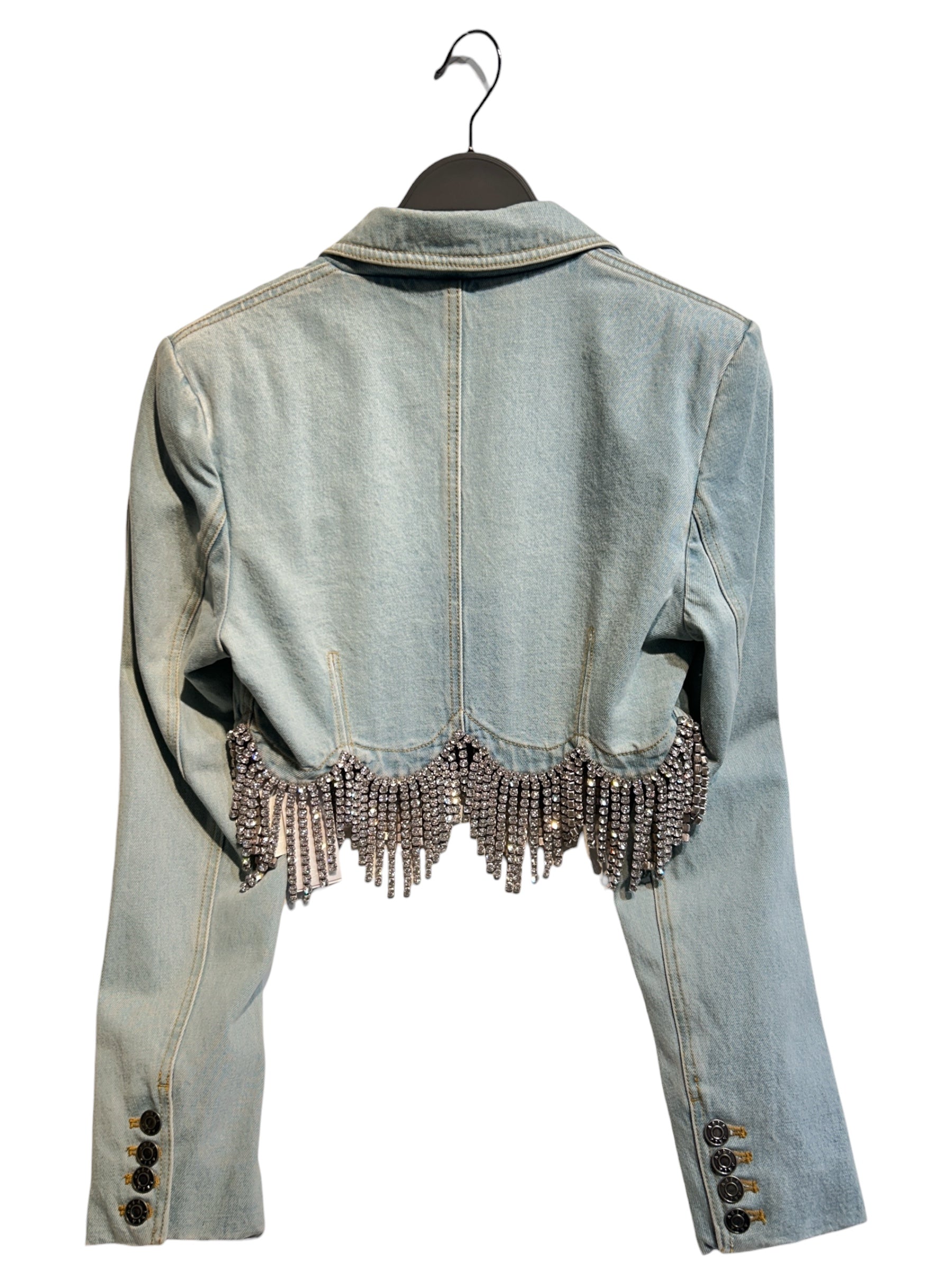 AREA/Denim Jkt/4/Denim/BLU/Crystal Trim Jacket view 1
