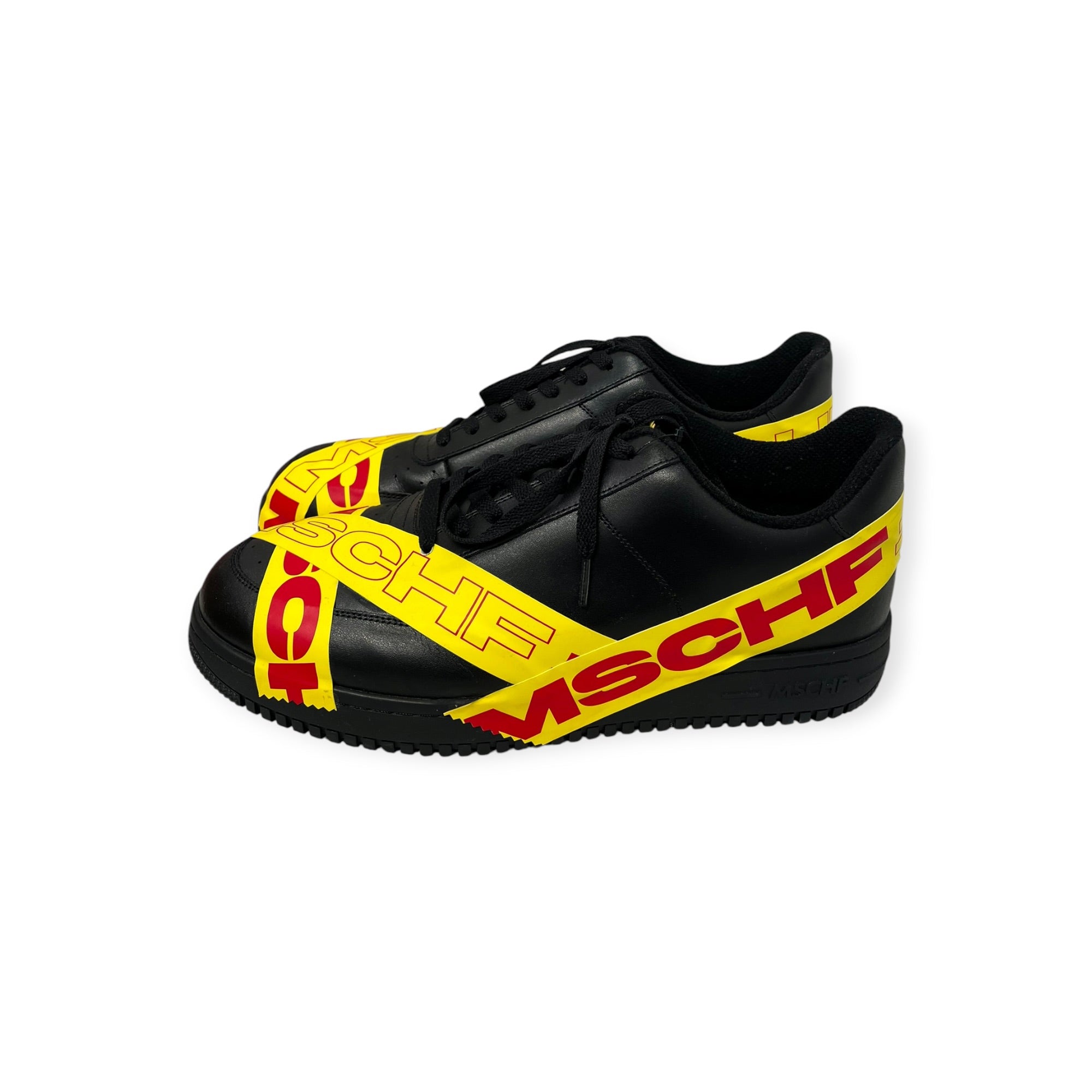 MSCHF/Low-Sneakers/US 12/Leather/BLK/YELLOW CAUTION TAPE view 2