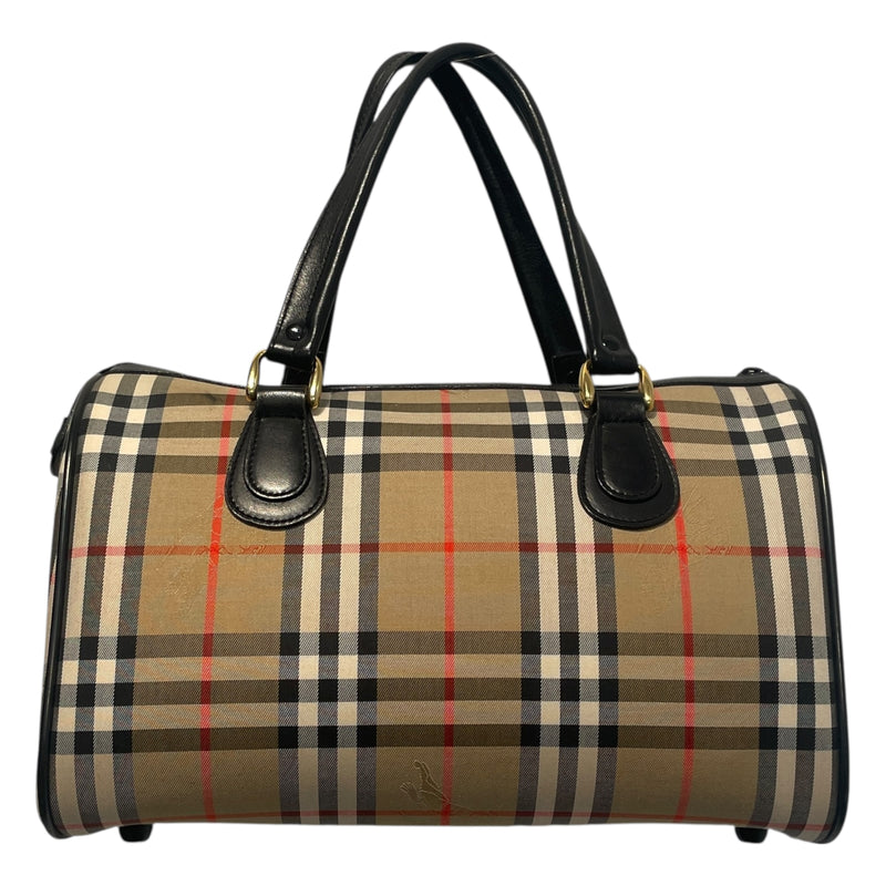 BURBERRYS/Hand Bag/Monogram/Cotton/BEG/Nova Check Boston Burberry Bag