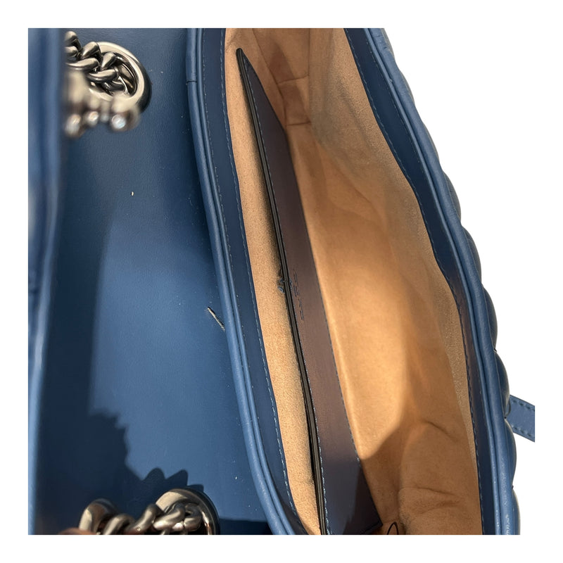 GUCCI/Bag/OS/Leather/BLU/GG MARMONT SHOULDER/