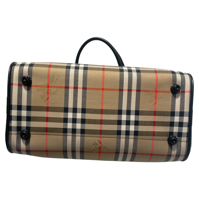 BURBERRYS/Hand Bag/Monogram/Cotton/BEG/Nova Check Boston Burberry Bag