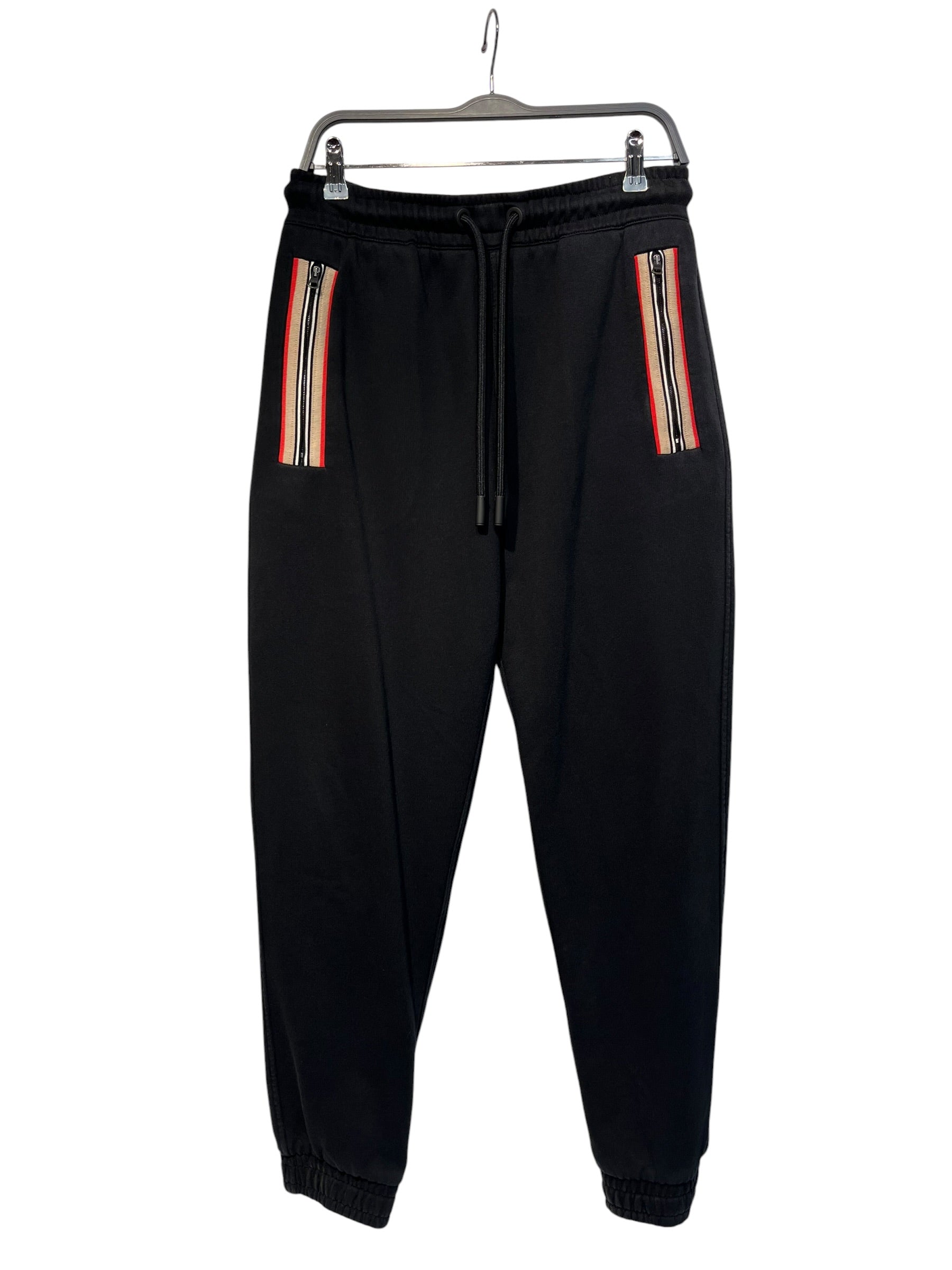 BURBERRY/Pants/M/Cotton/BLK/icon stripe on pockets view 1