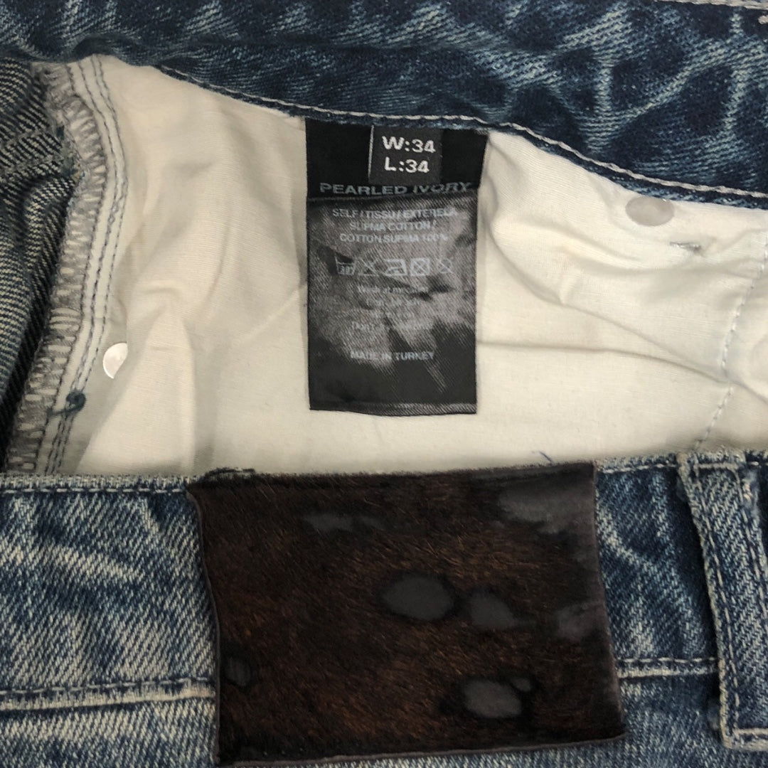 Pearled Ivory/Straight Pants/34/Denim/IDG/34X34 view 3