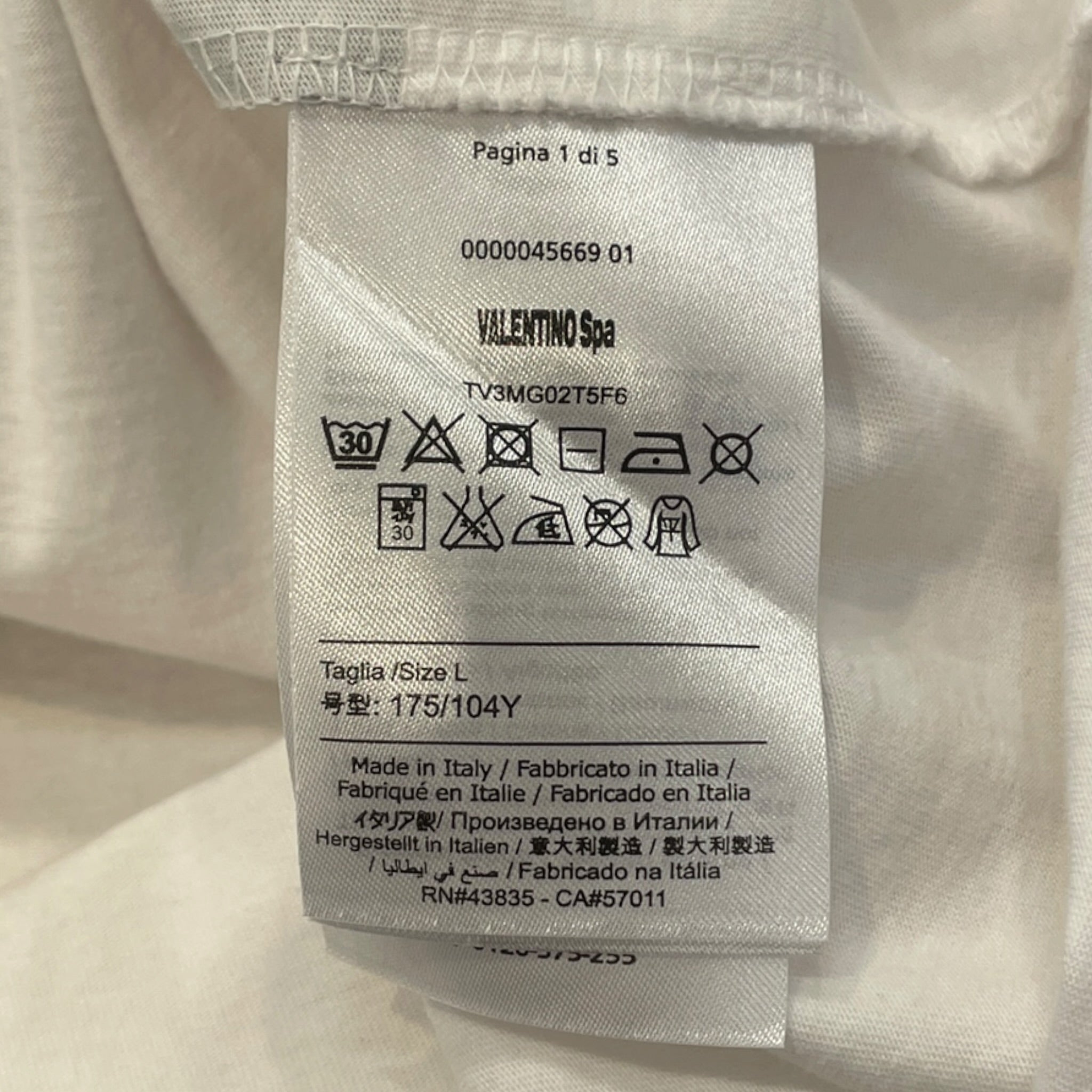 VALENTINO/T-Shirt/L/Cotton/WHT/Valentino view 4