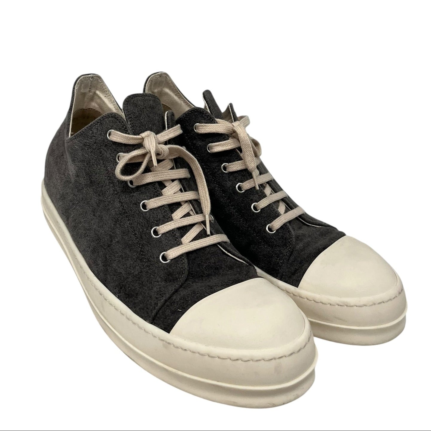 RICK OWENS DRKSHDW/Low-Sneakers/EU 46/Wool/GRY/U-Tip/WOOL LOW SNEAKER view 1
