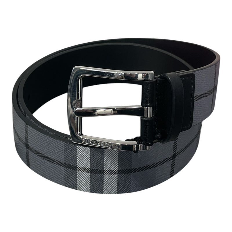 BURBERRY/Belt/Plaid/Leather/GRY/chech b buckle belt