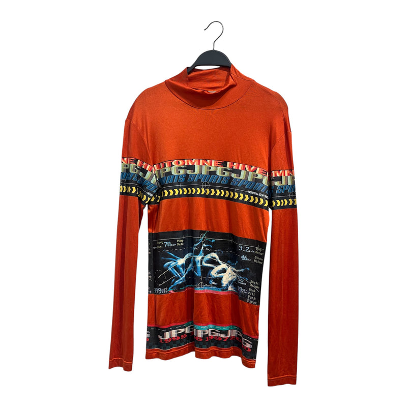 Jean Paul Gaultier/LS T-Shirt/L/Polyester/ORN/All Over Print/JPG SPORTS GRAPHIC