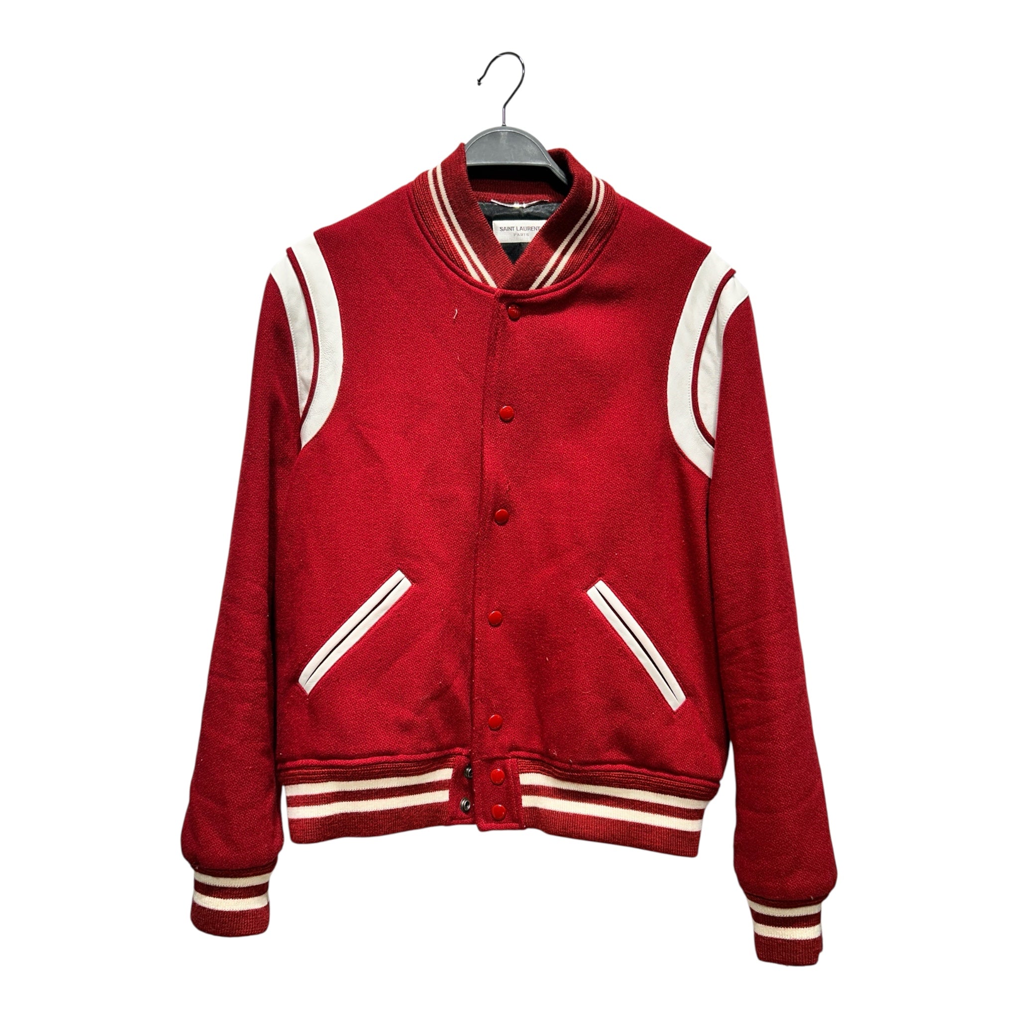 SAINT LAURENT/Jacket/54/Cotton/RED/VARSITY JKT view 1