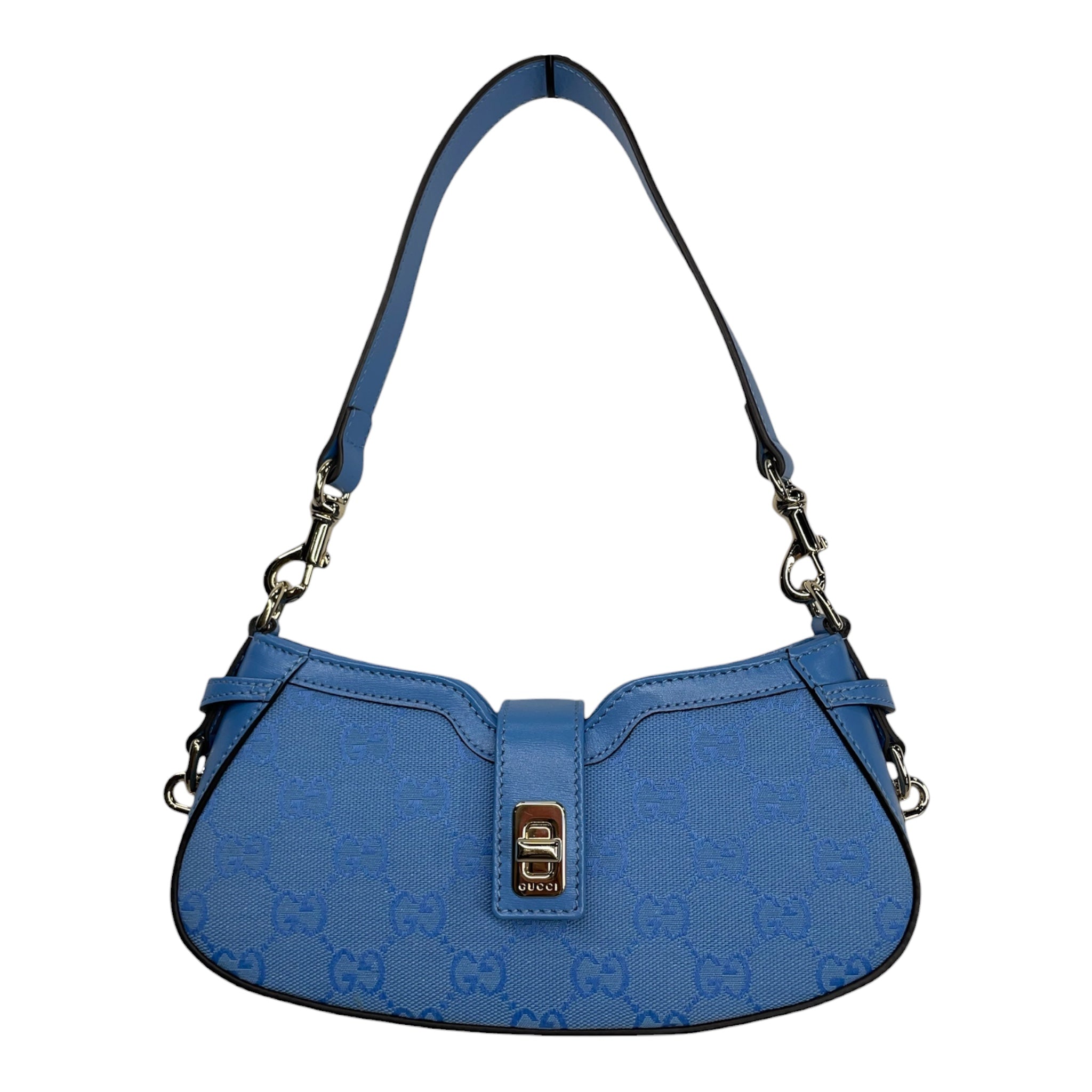 GUCCI/Hand Bag/Monogram/Cotton/BLU/GG CANVAS MOON SIDE MINI view 1