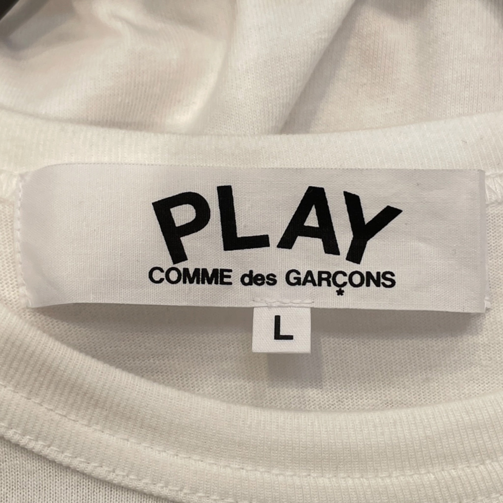 PLAY COMME des GARCONS/T-Shirt/L/Cotton/WHT/red heart design view 3