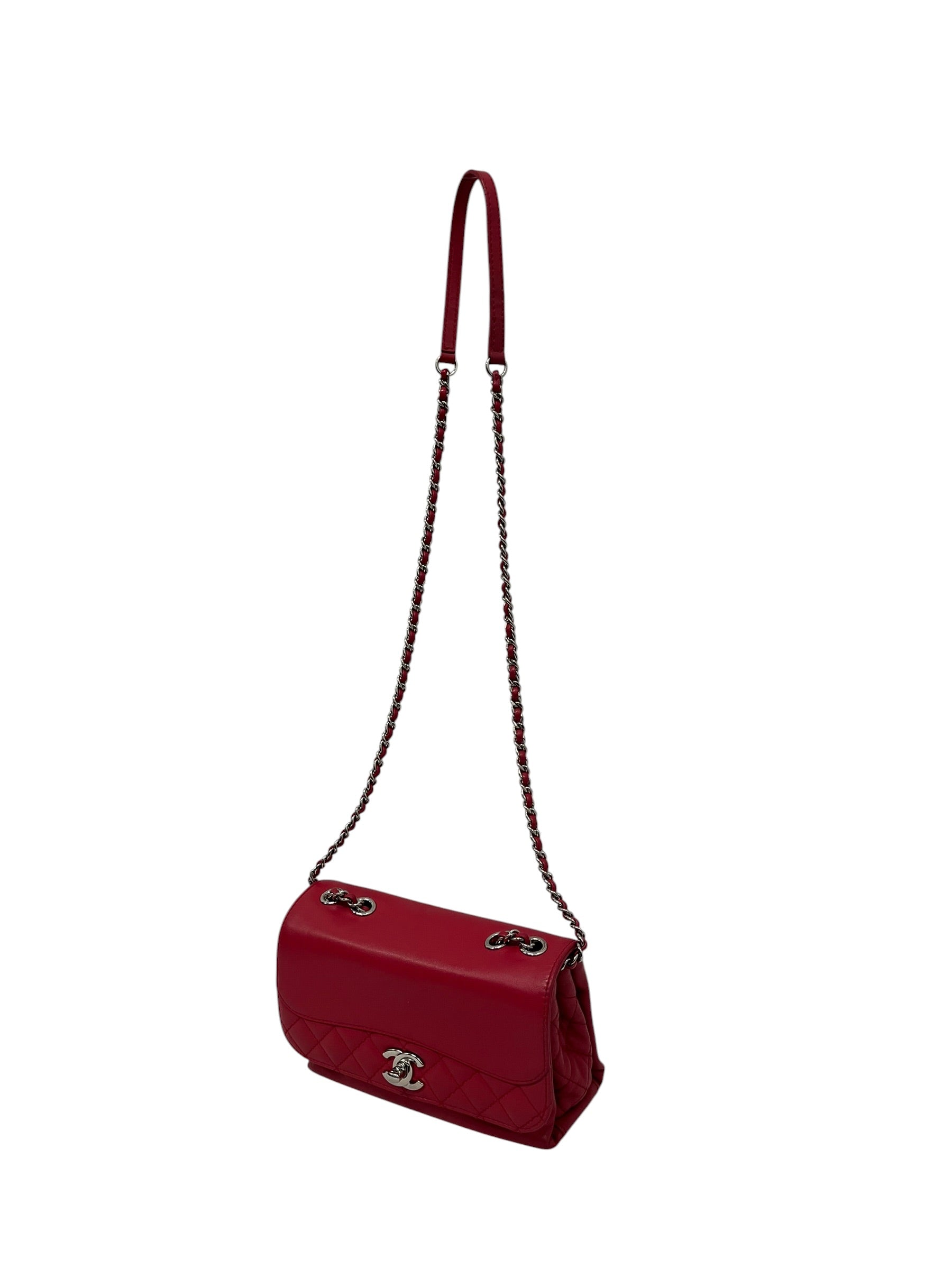 CHANEL/Cross Body Bag/Leather/RED/22285274 view 3