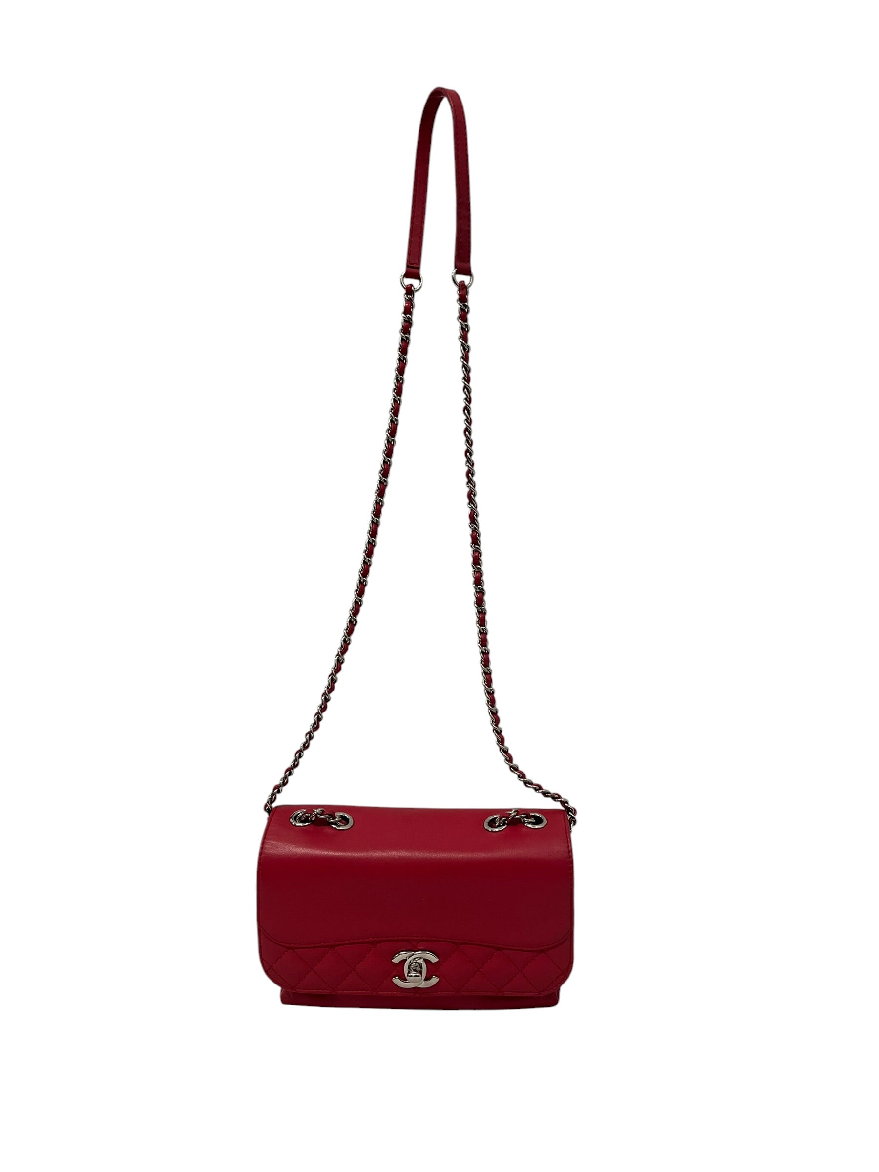 CHANEL/Cross Body Bag/Leather/RED/22285274 view 1