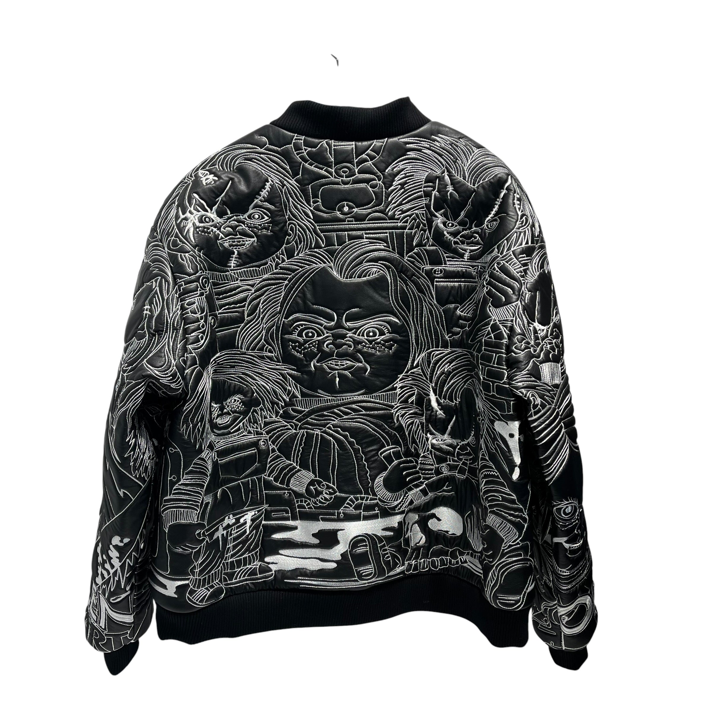 stola./Baseball Jkt/M/Leather/BLK/All Over Print/CHUCKIE LEATHER JACKET view 2