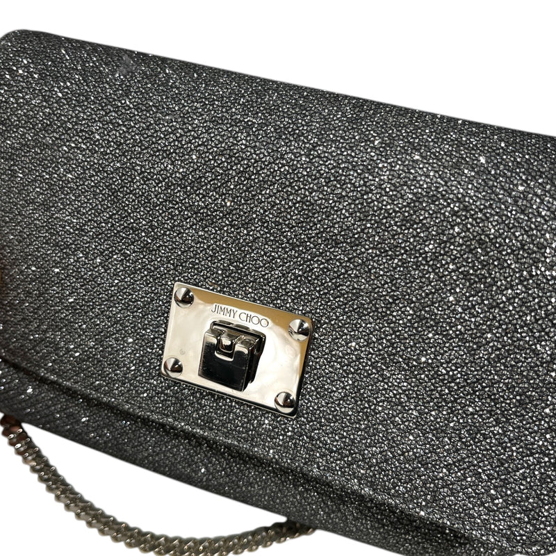 JIMMY CHOO/Cross Body Bag/Glitter/SLV/