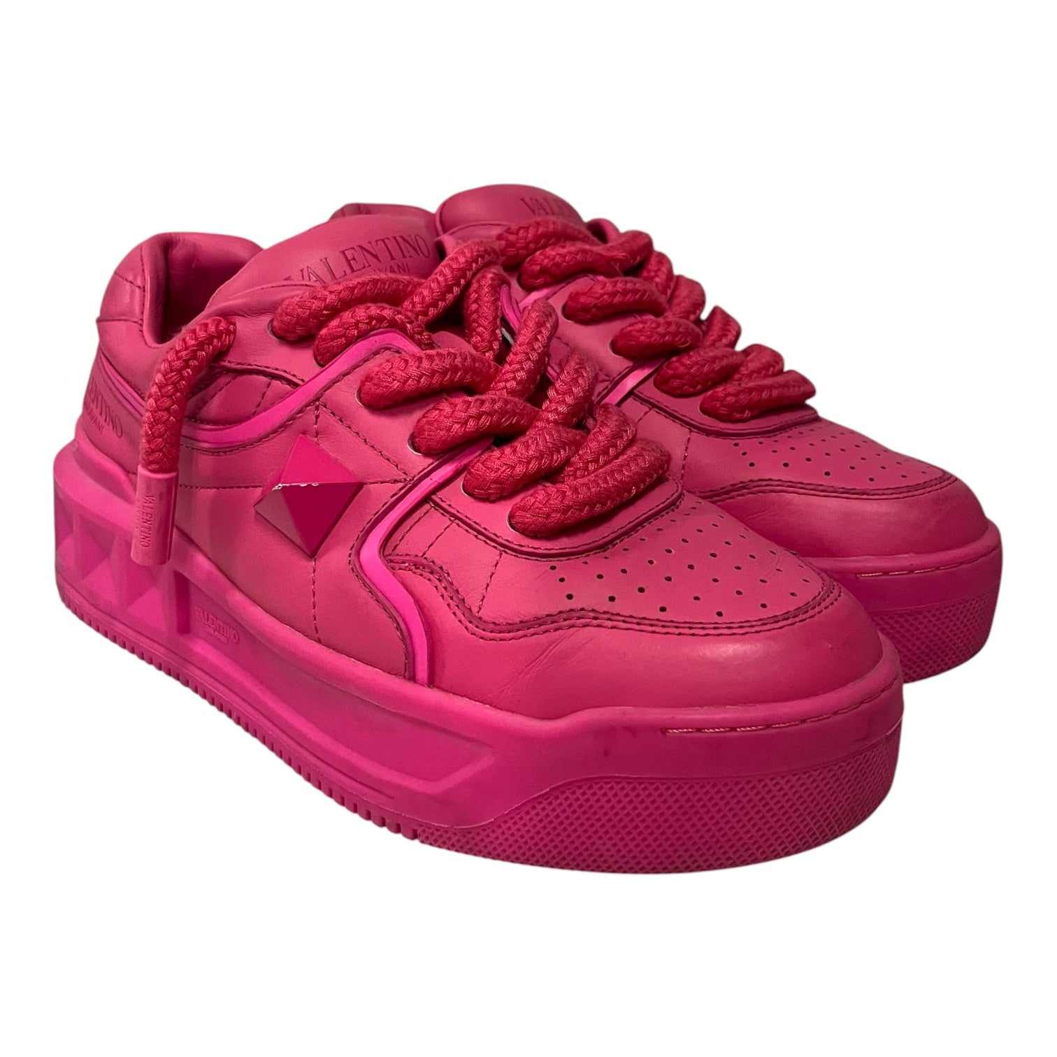VALENTINO GARAVANI/Low-Sneakers/EU 40/Leather/PNK/pink stud puffy