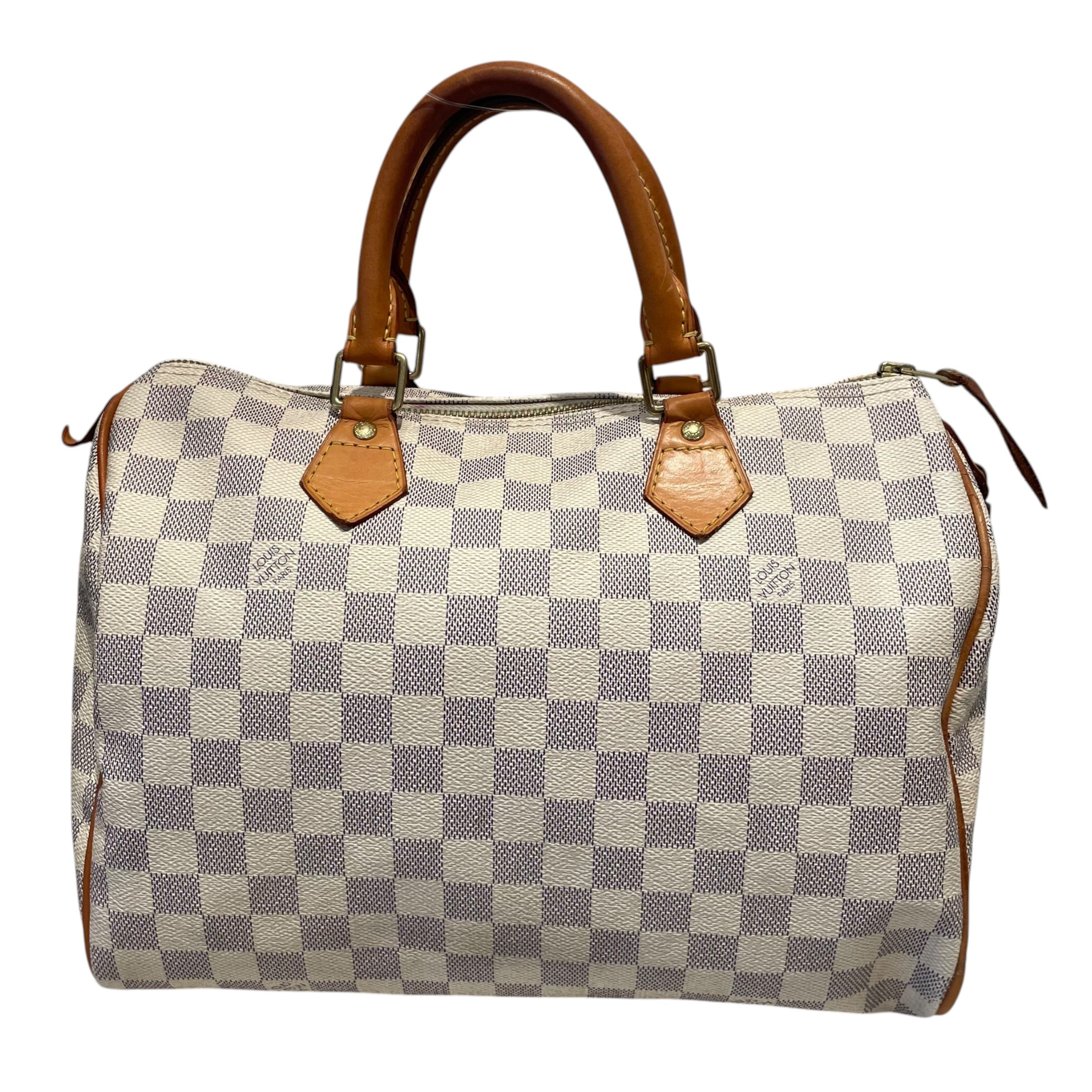LOUIS VUITTON/Tote Bag/Leather/WHT/Damier Azure Speedy view 1