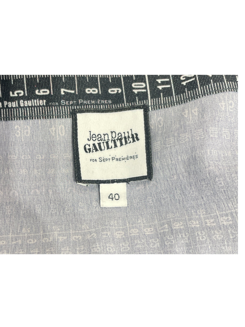 Jean Paul Gaultier/LS Blouse/40/Graphic/Polyester/GRY/RULER