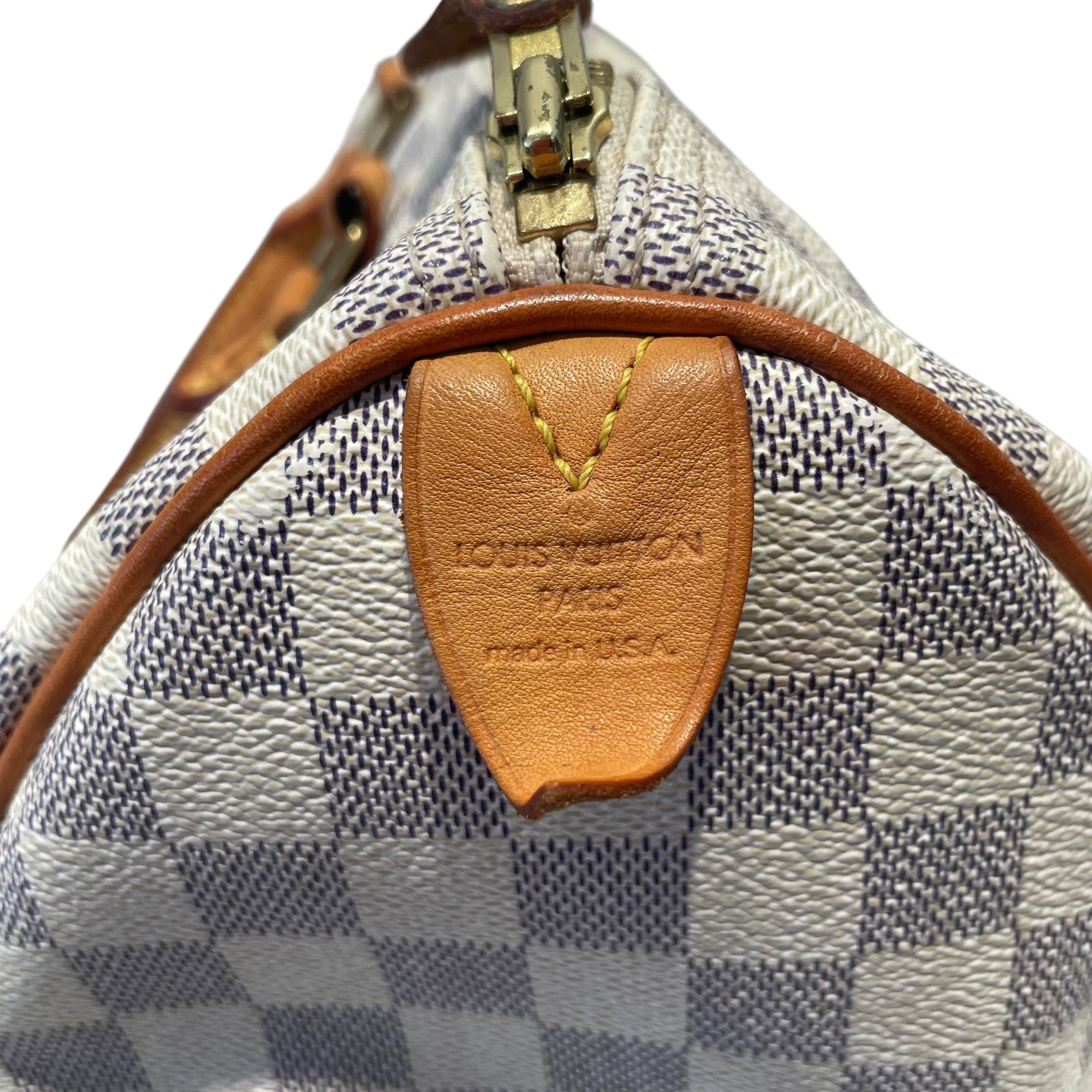 LOUIS VUITTON/Tote Bag/Leather/WHT/Damier Azure Speedy view 5