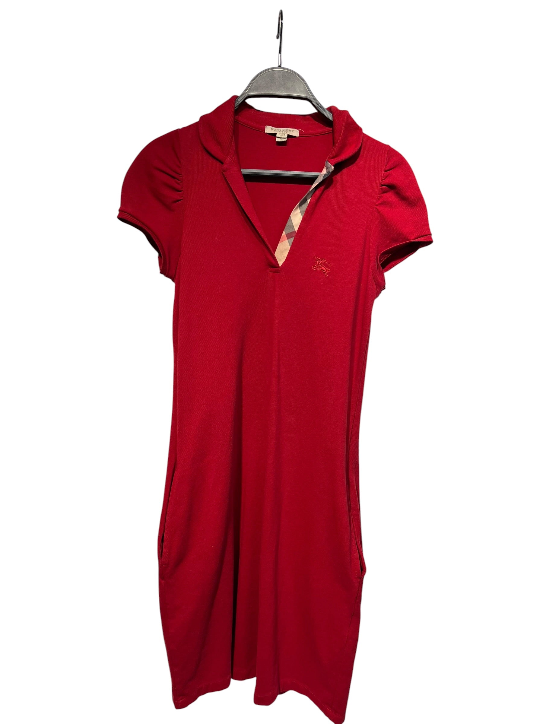 BURBERRY/SS Dress/S/Cotton/RED/dress w / pockets view 1