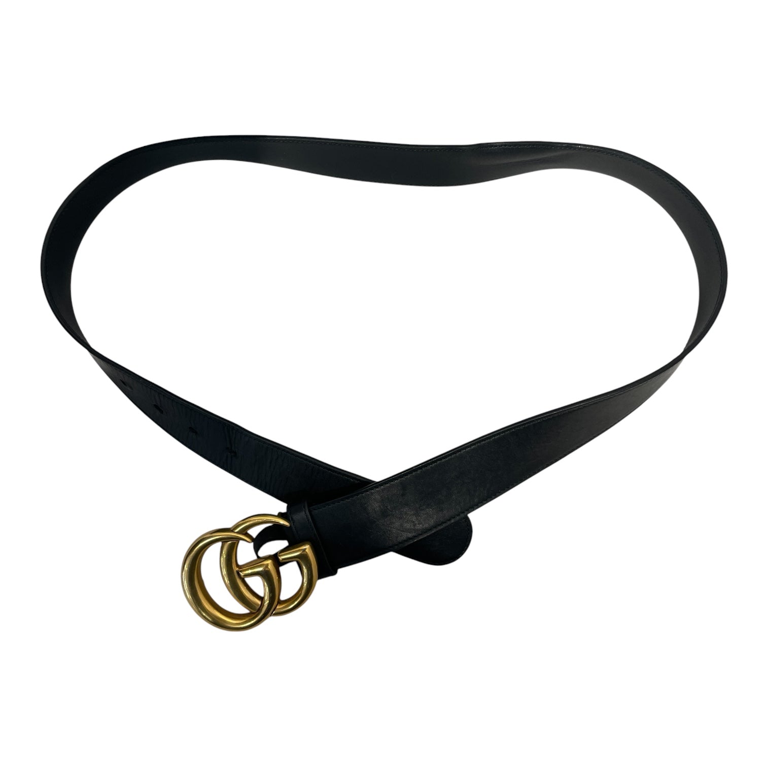 GUCCI/Belt/Leather/BLK/gg buckle view 2