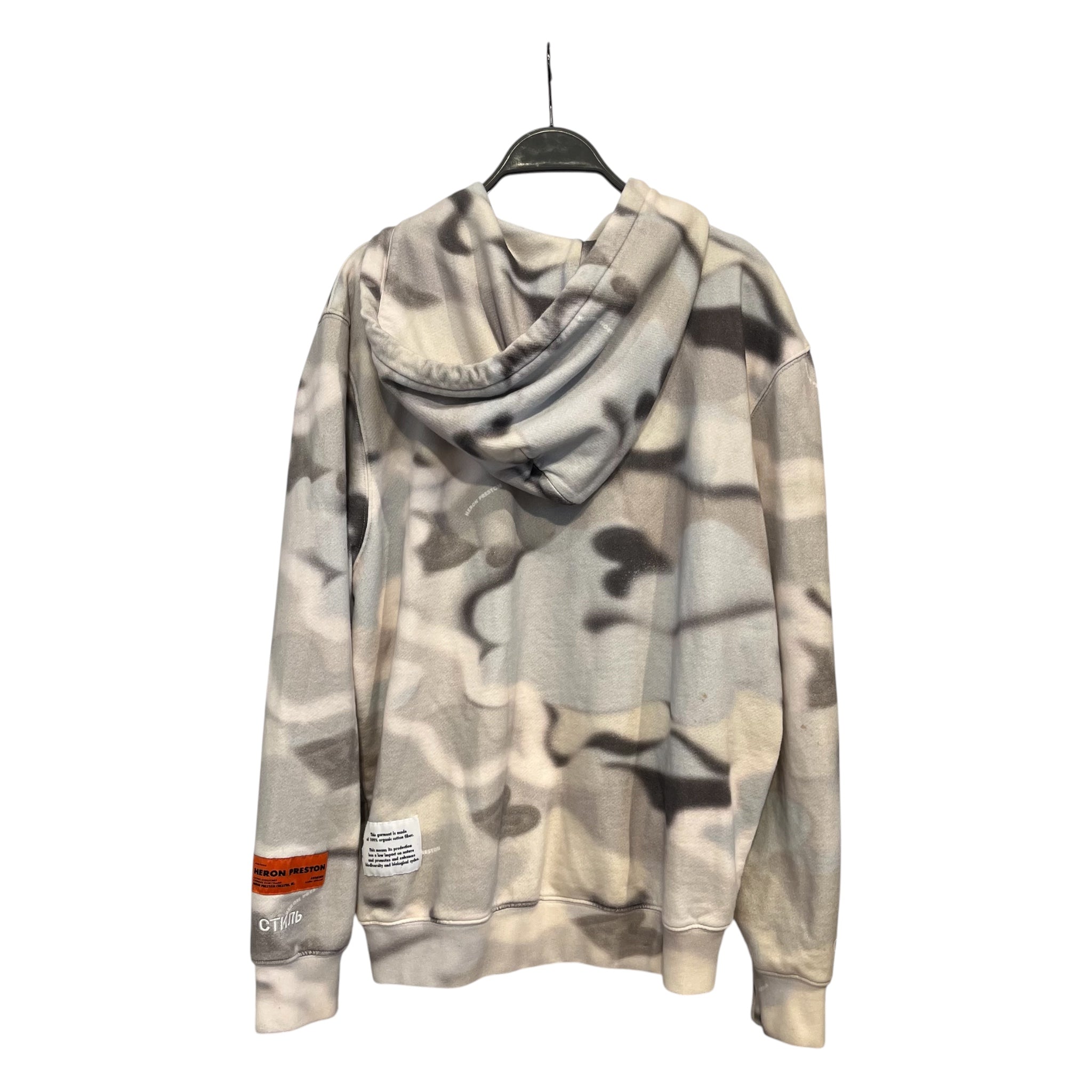 HERON PRESTON/Zip Up Hoodie/XS/Cotton/CRM/PINK CYRILLIC LOGO view 2