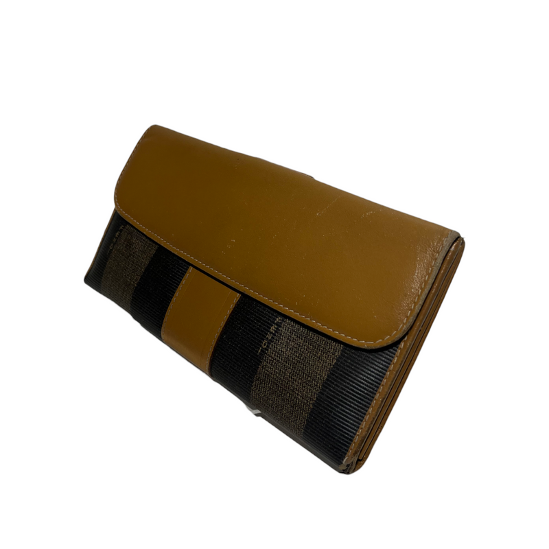 FENDI/Trifold Wallet/Stripe/Leather/BRW/