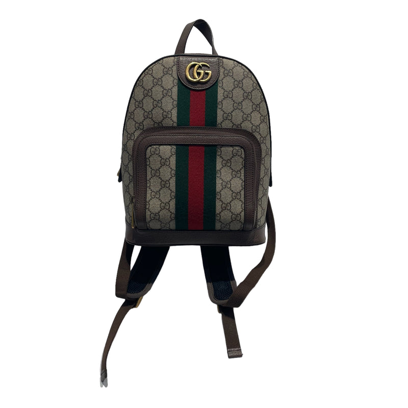 GUCCI/Backpack/M/Monogram/Leather/BEG/GG SUPREME OPHIDA BACKPACK