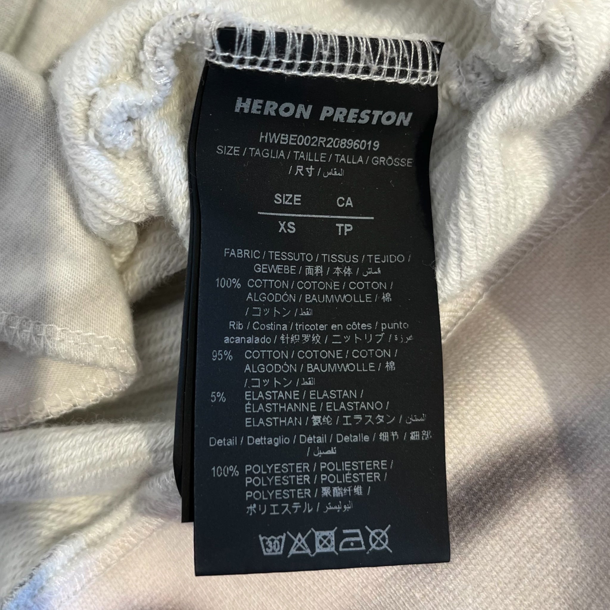 HERON PRESTON/Zip Up Hoodie/XS/Cotton/CRM/PINK CYRILLIC LOGO view 4