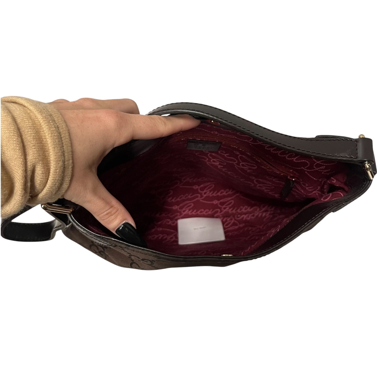 GUCCI/Bag/Monogram/Nylon/BRW/gg canvas hobo view 3