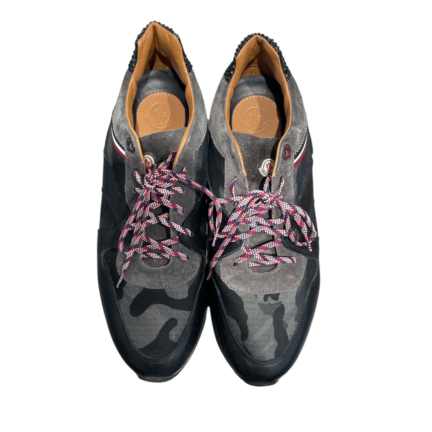 MONCLER/Low-Sneakers/US 10/Camouflage/Leather/GRY/Grey Camo Trainers Red Laces view 3