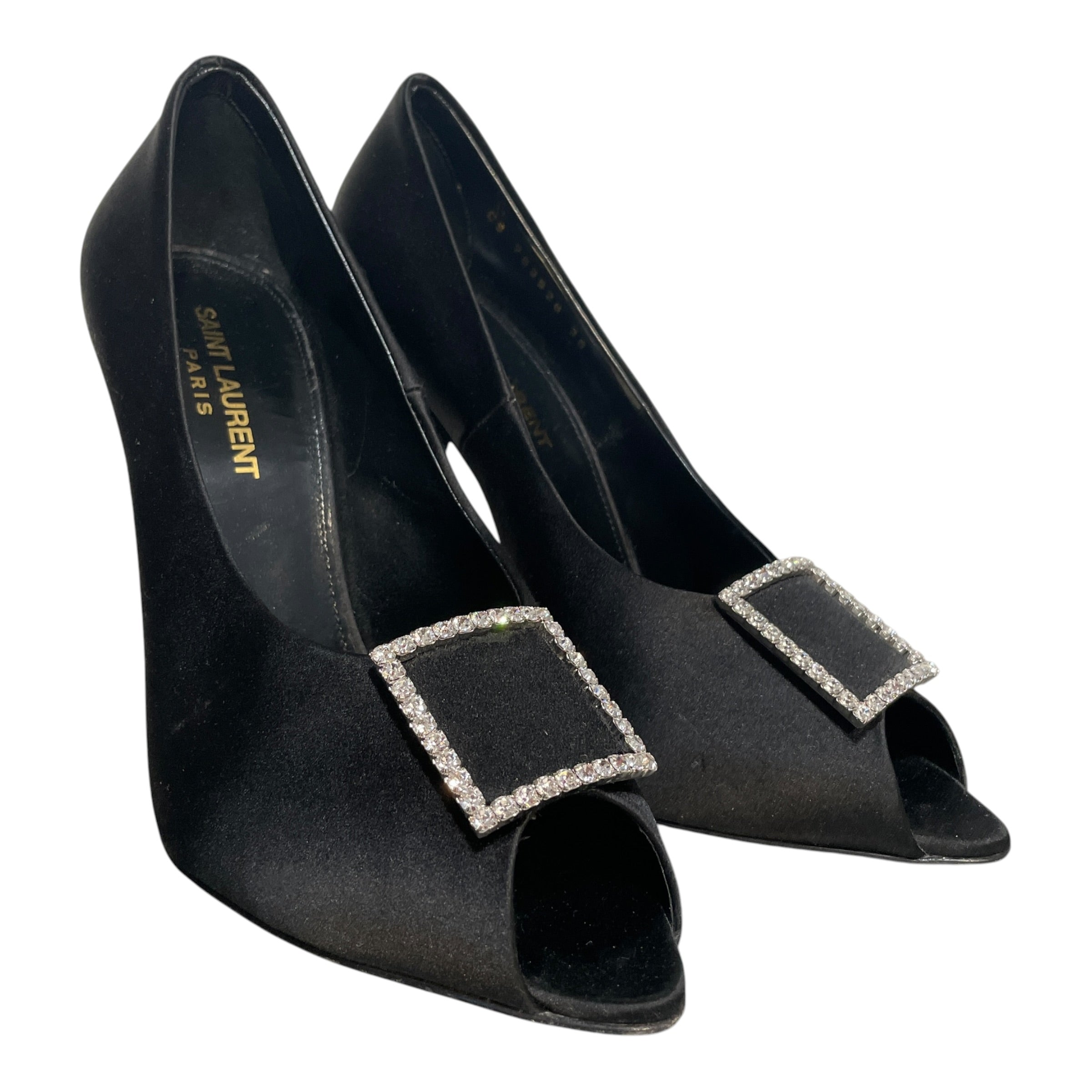 SAINT LAURENT/Heels/EU 38/Suede/BLK/Franky Calypso Pumps view 1