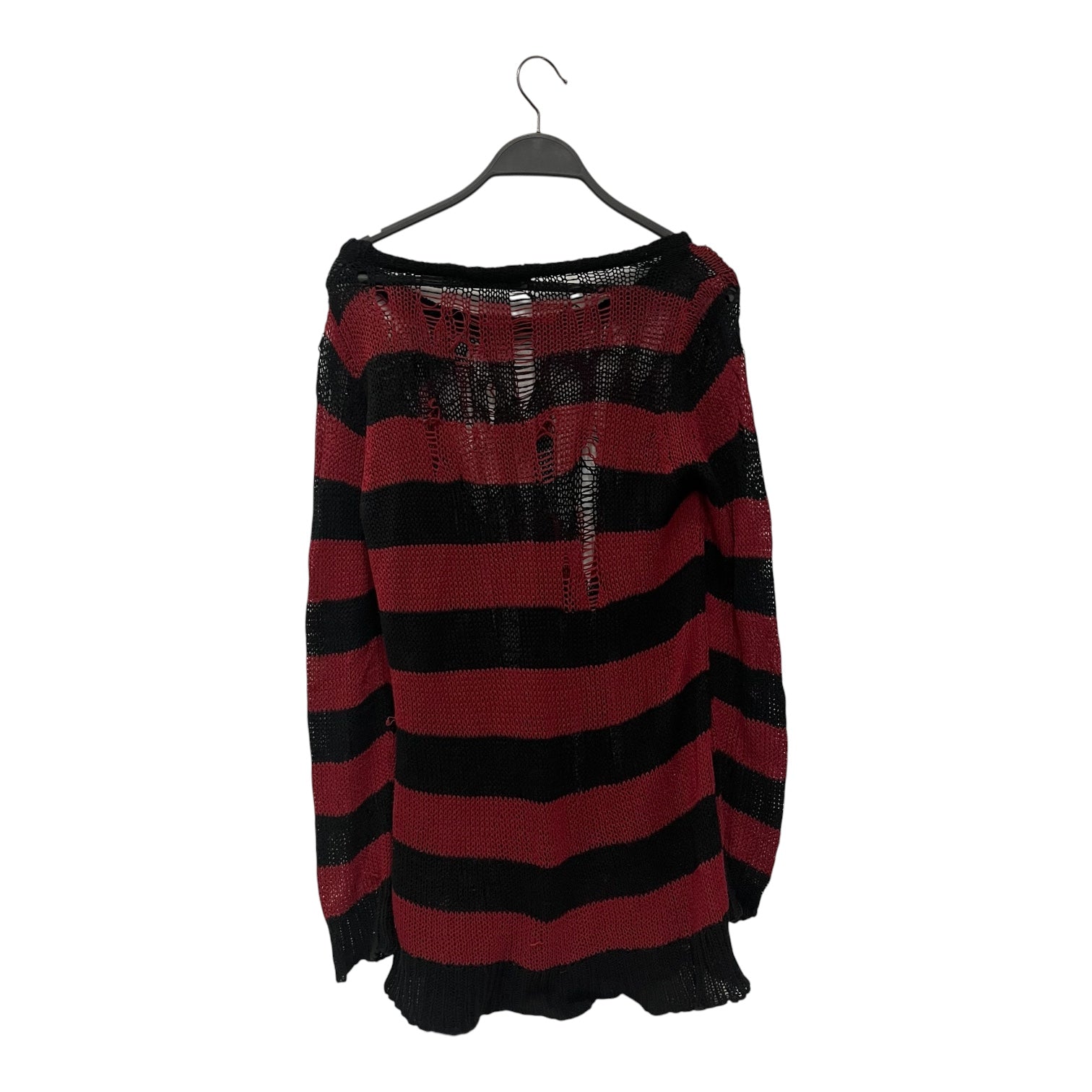 HYSTERIC GLAMOUR/Heavy Sweater/Stripe/Cotton/RED/grungy knit view 2