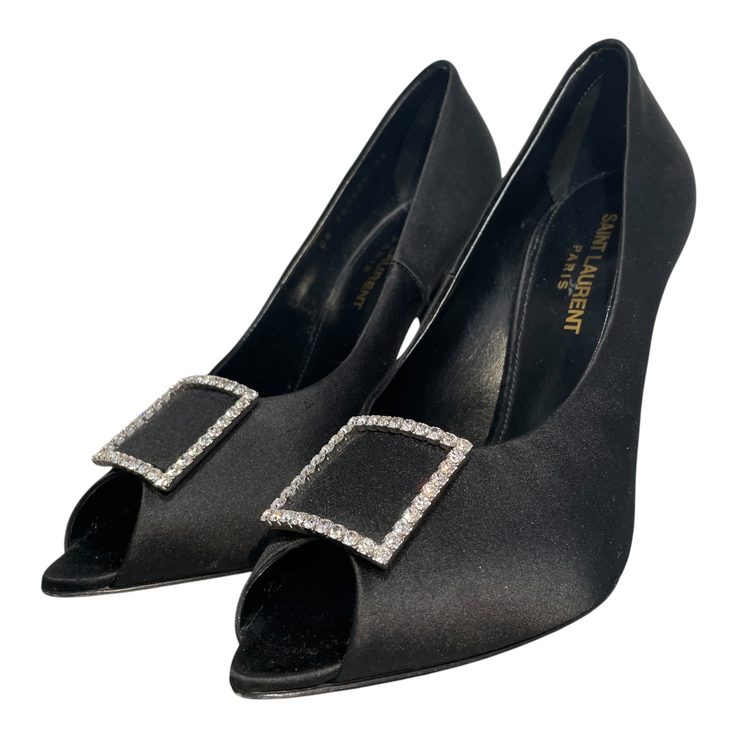 SAINT LAURENT/Heels/EU 38/Suede/BLK/Franky Calypso Pumps view 3