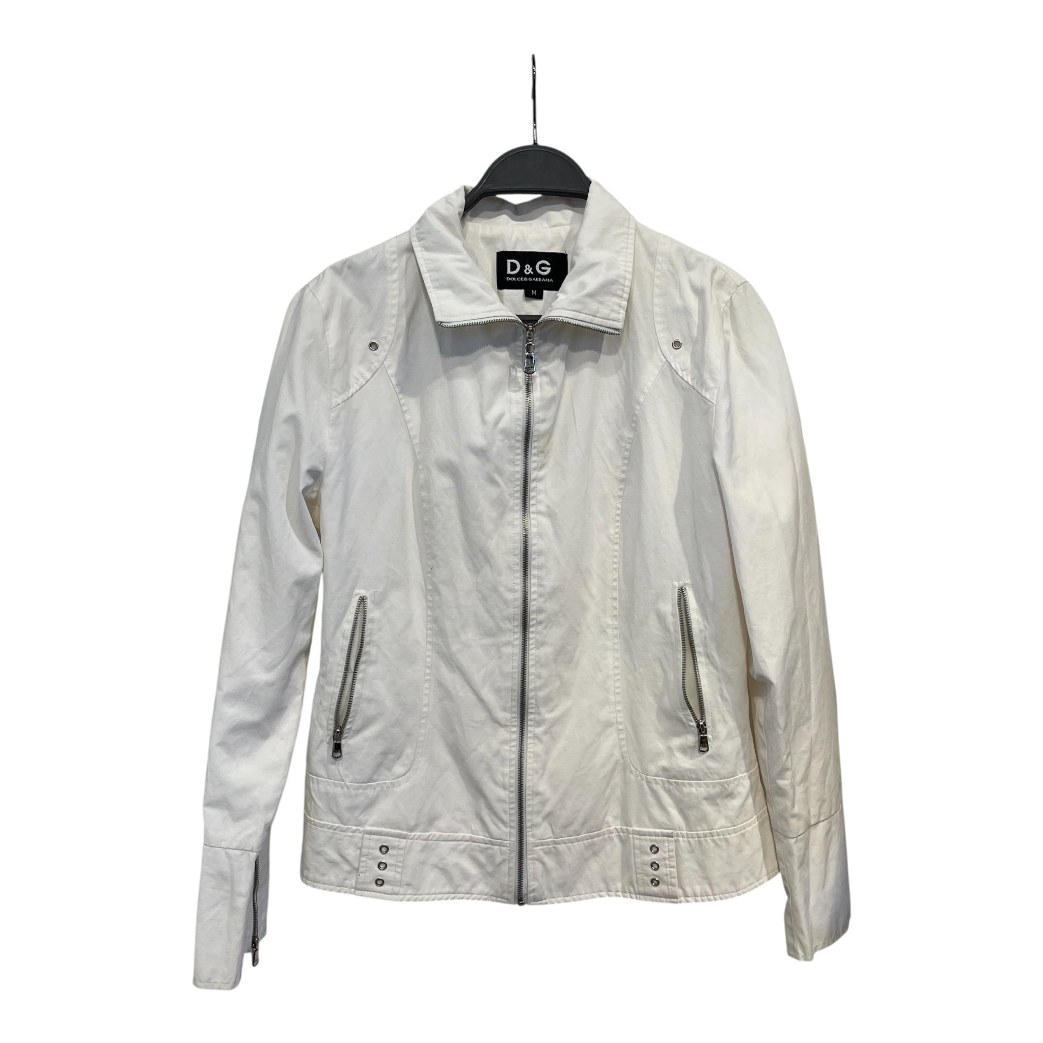 DOLCE&GABBANA/Jacket/M/Nylon/WHT/vintage D&G silver zipper jkt view 1