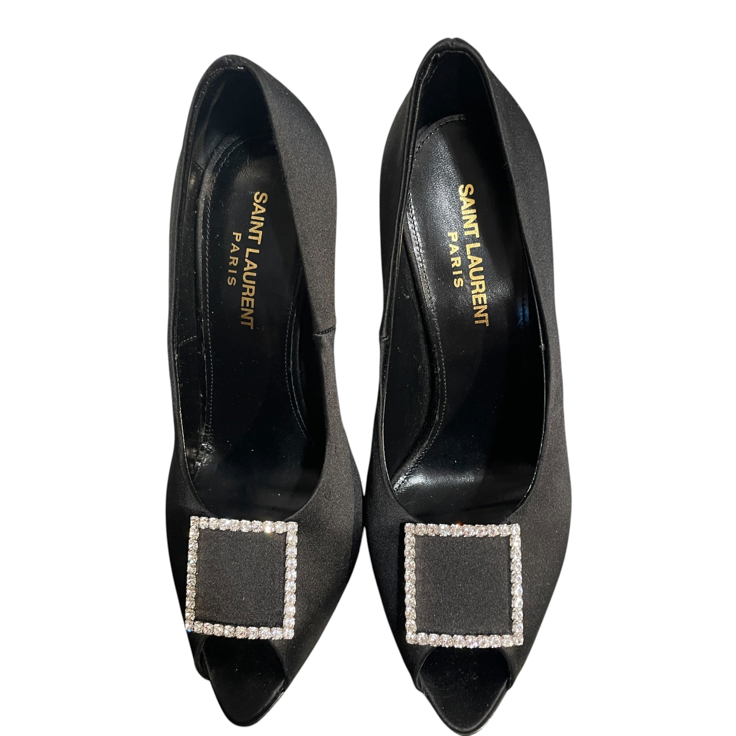 SAINT LAURENT/Heels/EU 38/Suede/BLK/Franky Calypso Pumps view 4