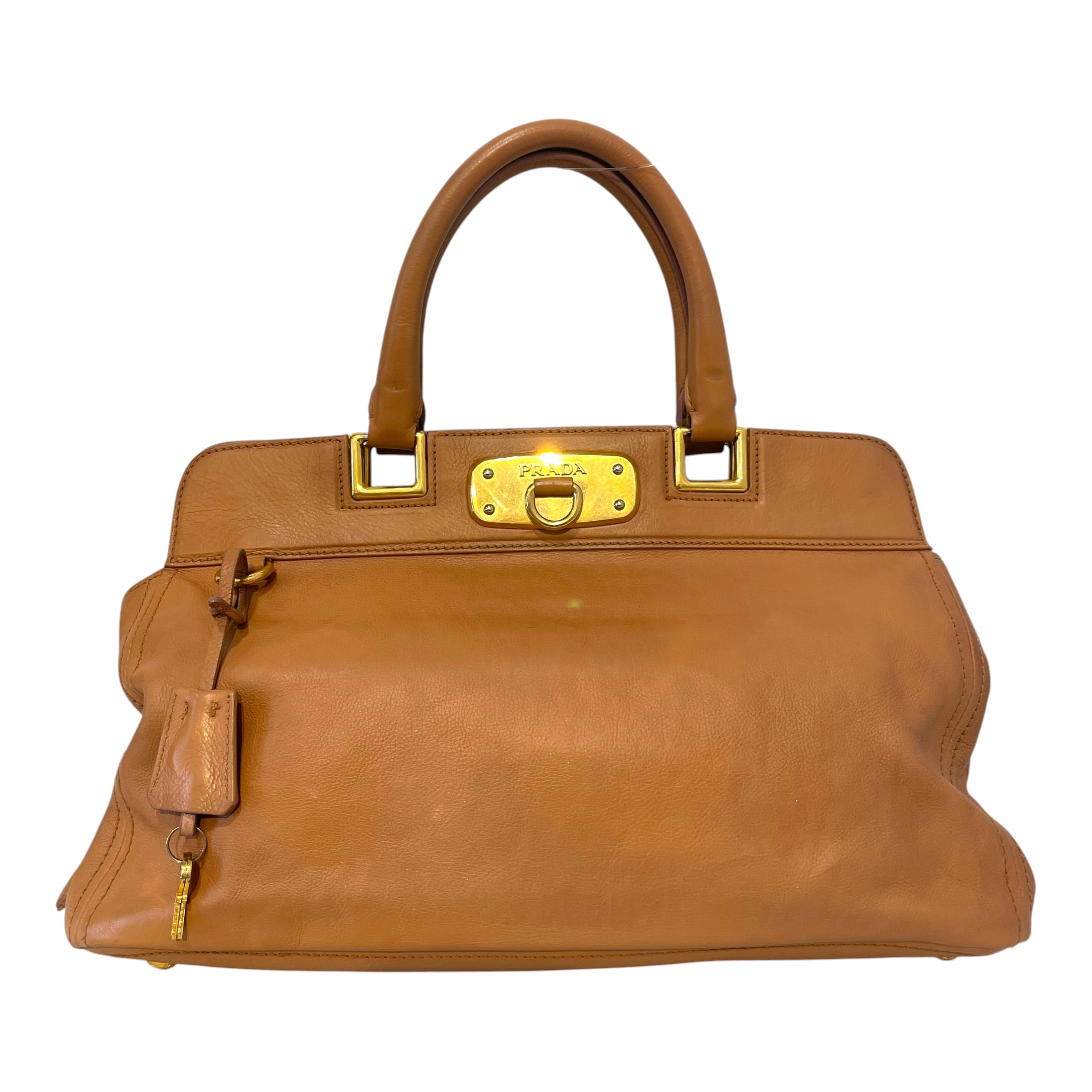 PRADA/Hand Bag/Leather/BRW/Glace Calf Frame Satchel view 1