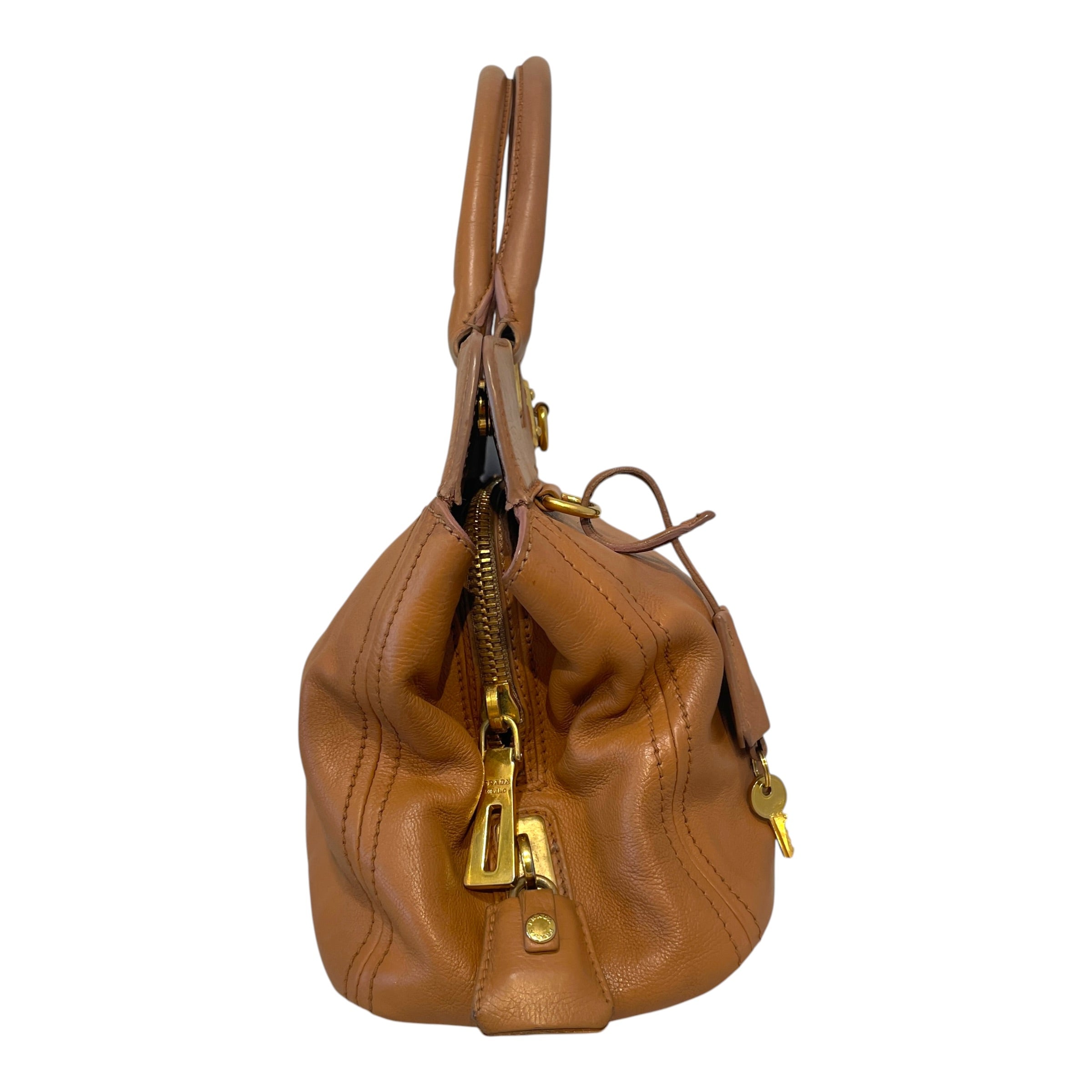 PRADA/Hand Bag/Leather/BRW/Glace Calf Frame Satchel view 2