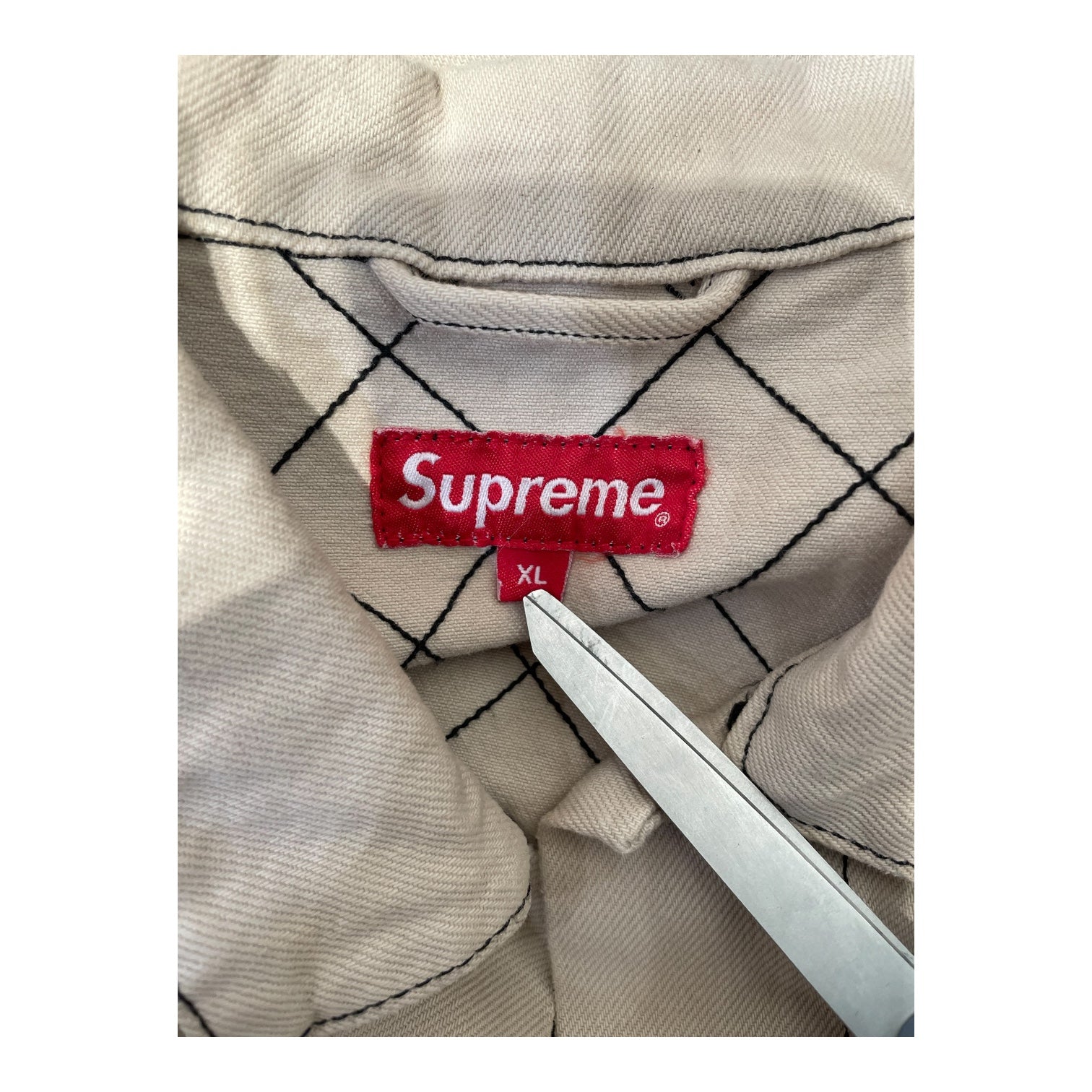 Supreme/Denim Jkt/XL/Denim/CRM/DIAMAND STICH CHORE JKT view 3