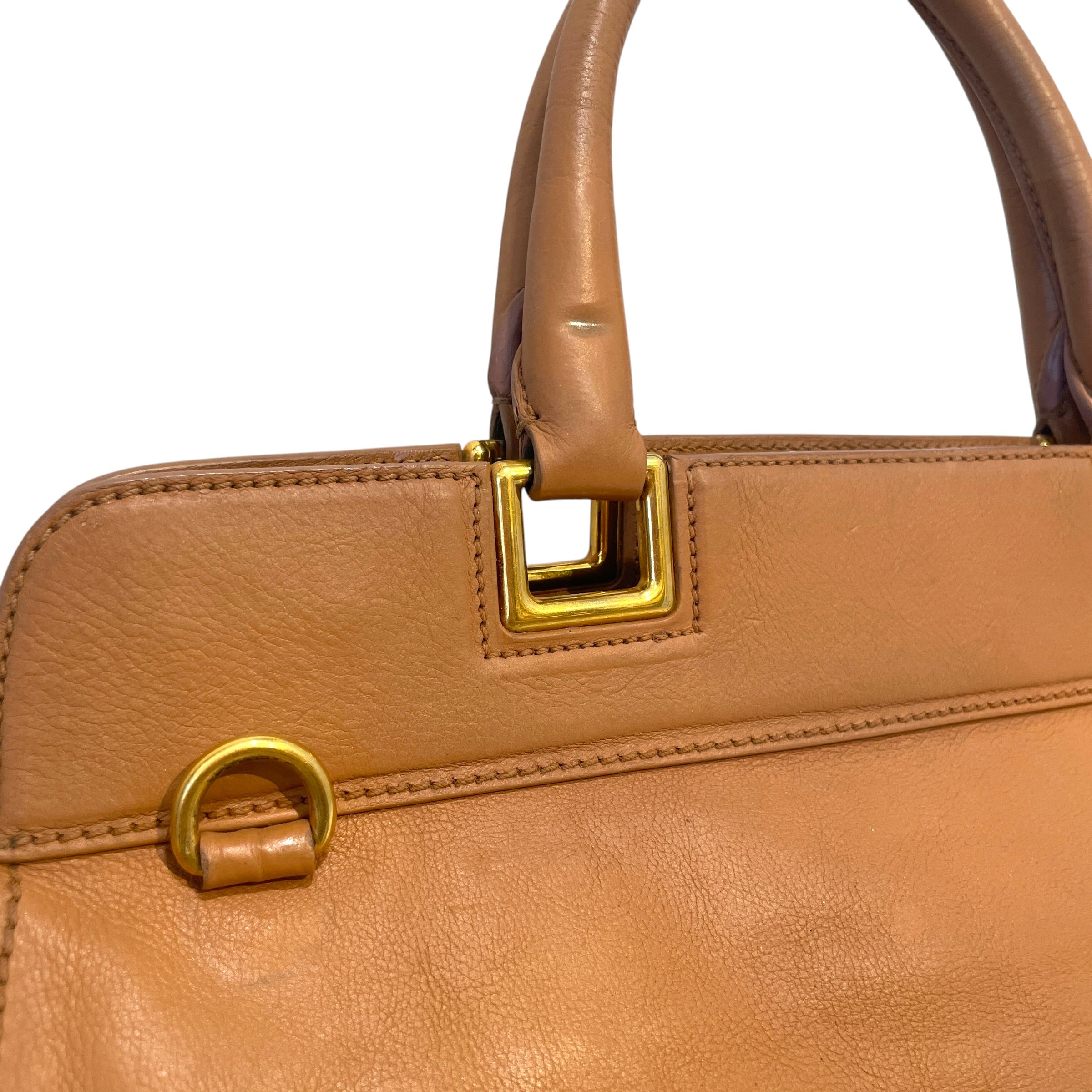 PRADA/Hand Bag/Leather/BRW/Glace Calf Frame Satchel view 4