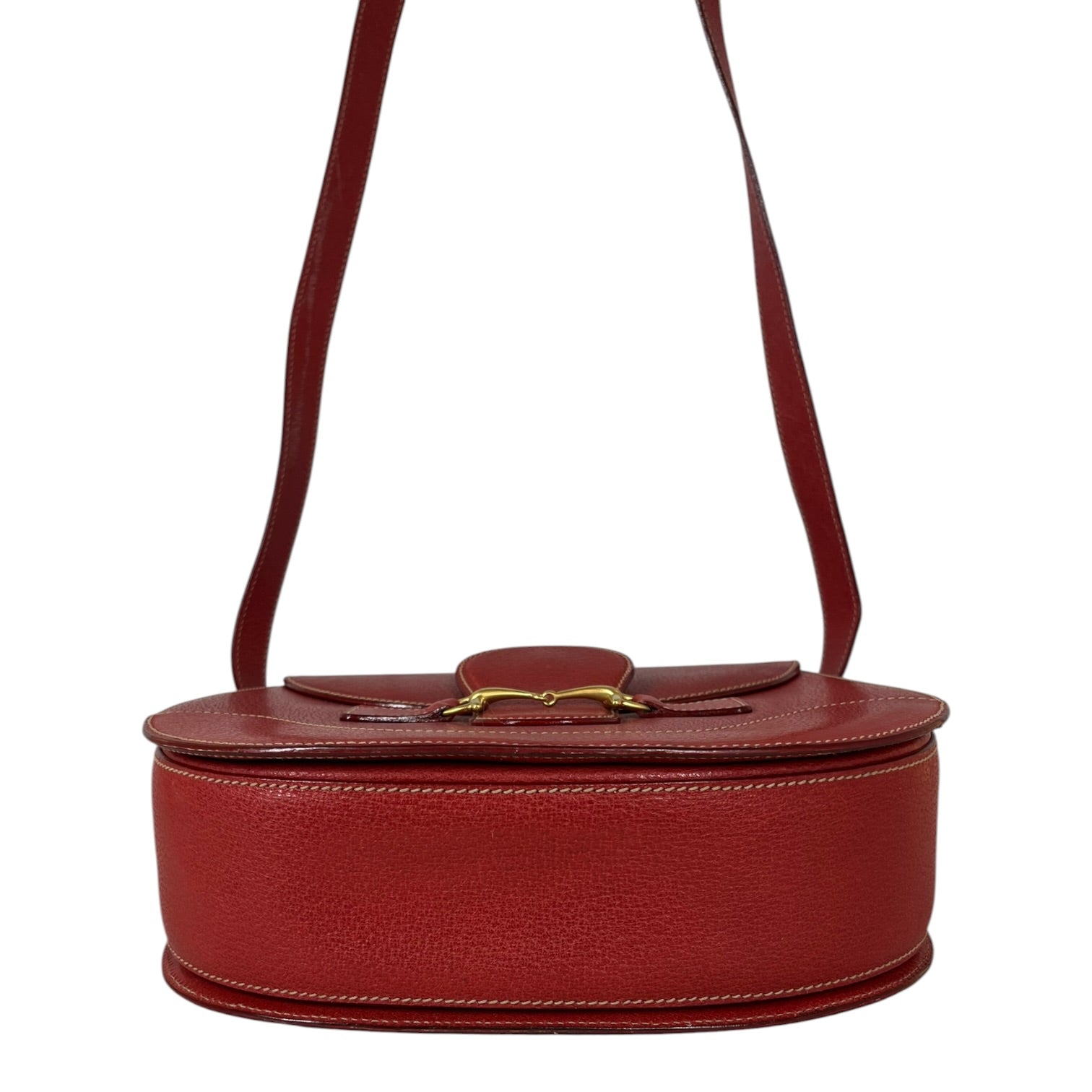 GUCCI/Cross Body Bag/Leather/RED/GOLD HORSEBIT view 1