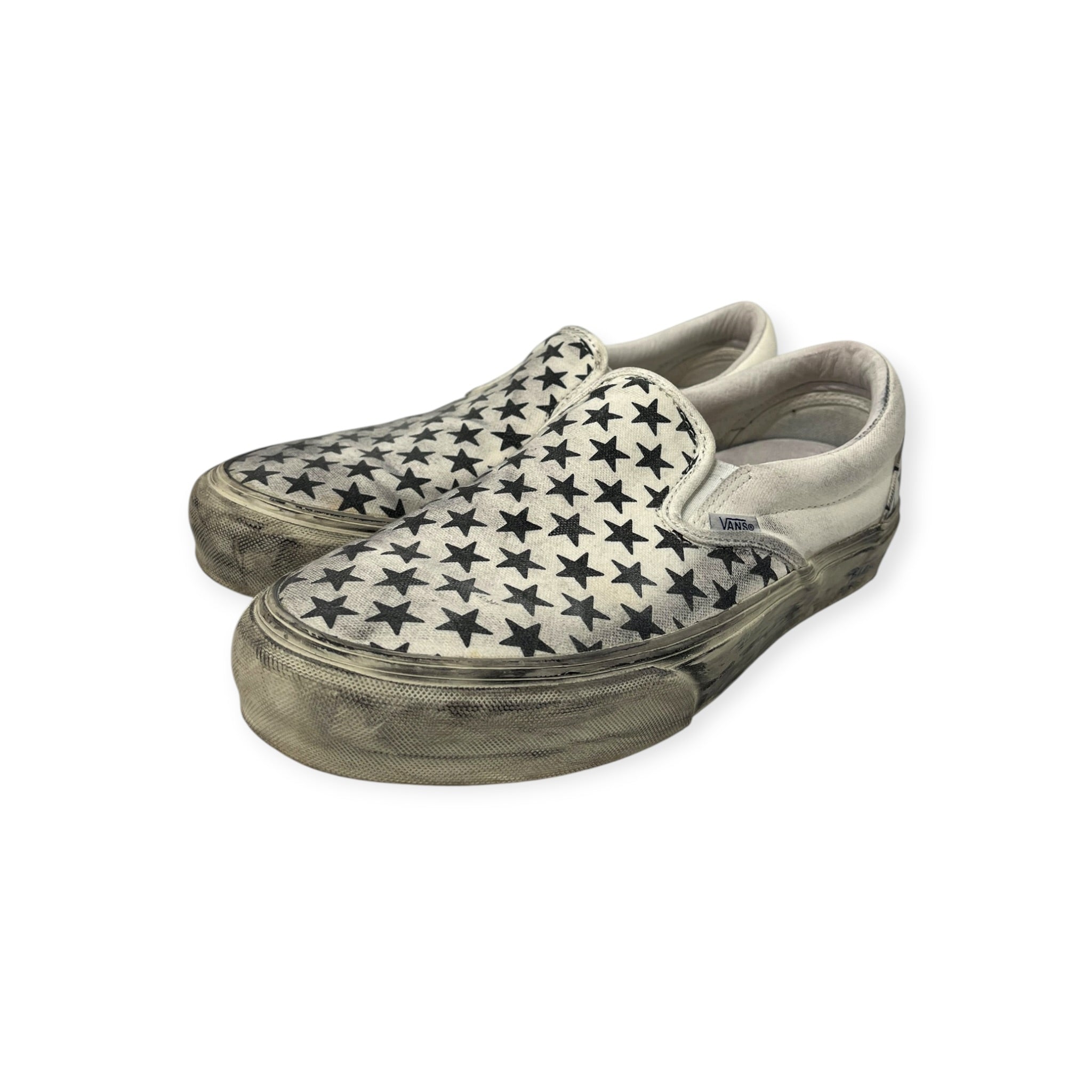 VANS/Bianca Chandon/Low-Sneakers/US 9/All Over Print/Cotton/WHT/BLK STARS view 1