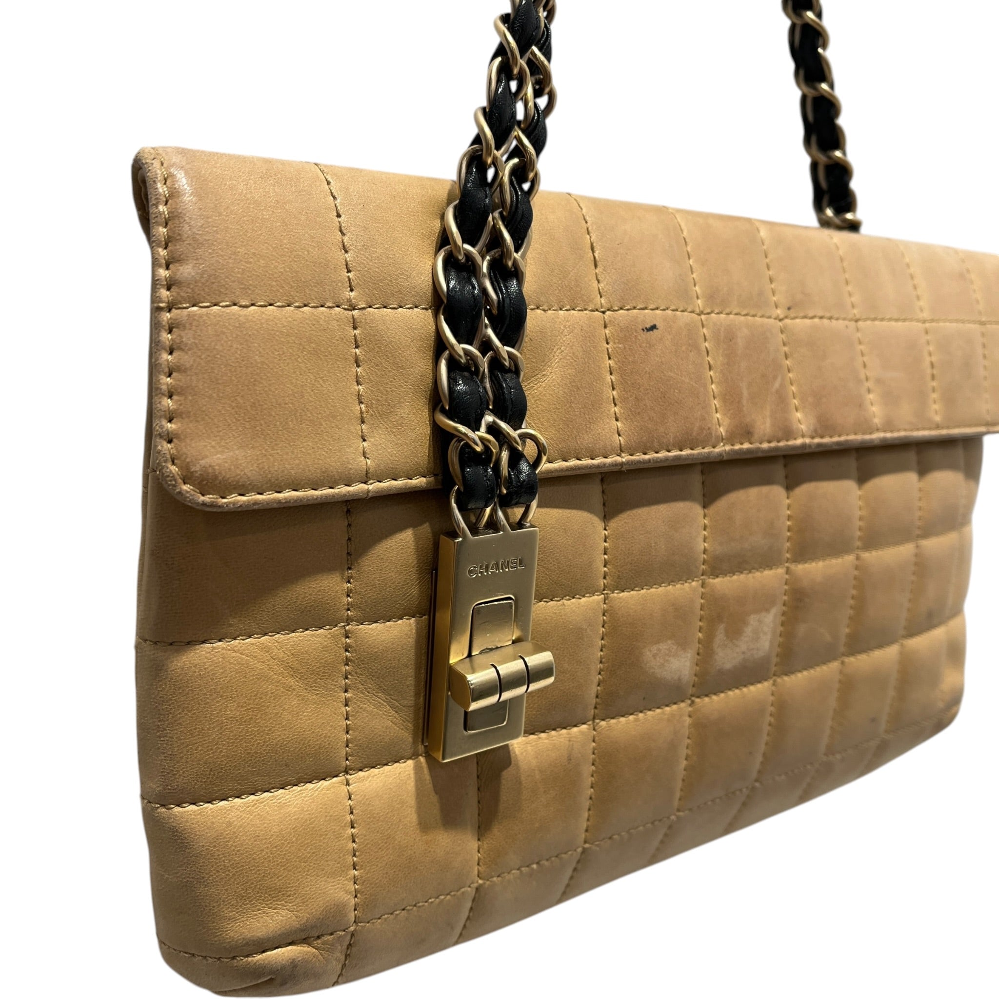 CHANEL/Hand Bag/Leather/BEG/LAMBSKIN CHOCOLATE BAR view 6