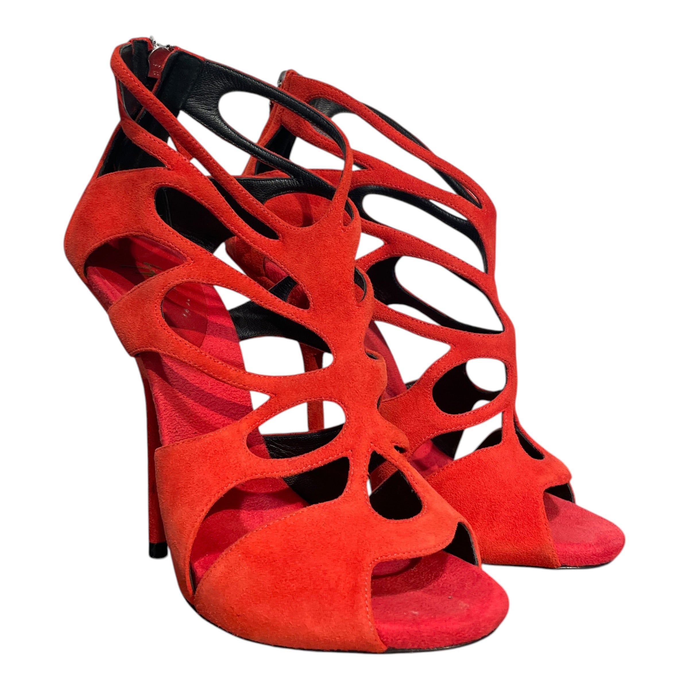 Giuseppe Zanotti/Heels/EU 38.5/Suede/RED/Cage Heels view 1