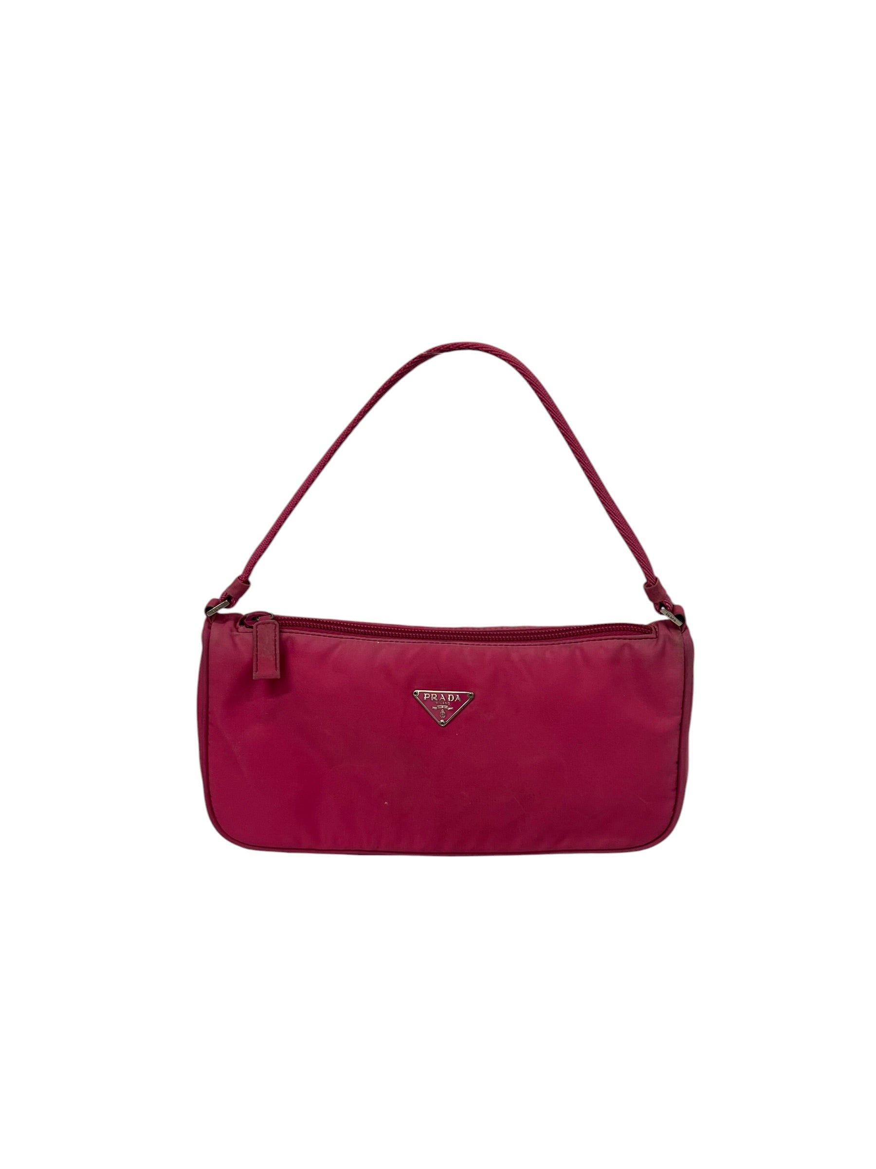 PRADA/Hand Bag/Nylon/PNK/TESSUTO SAFFIANO POCHETTE view 1