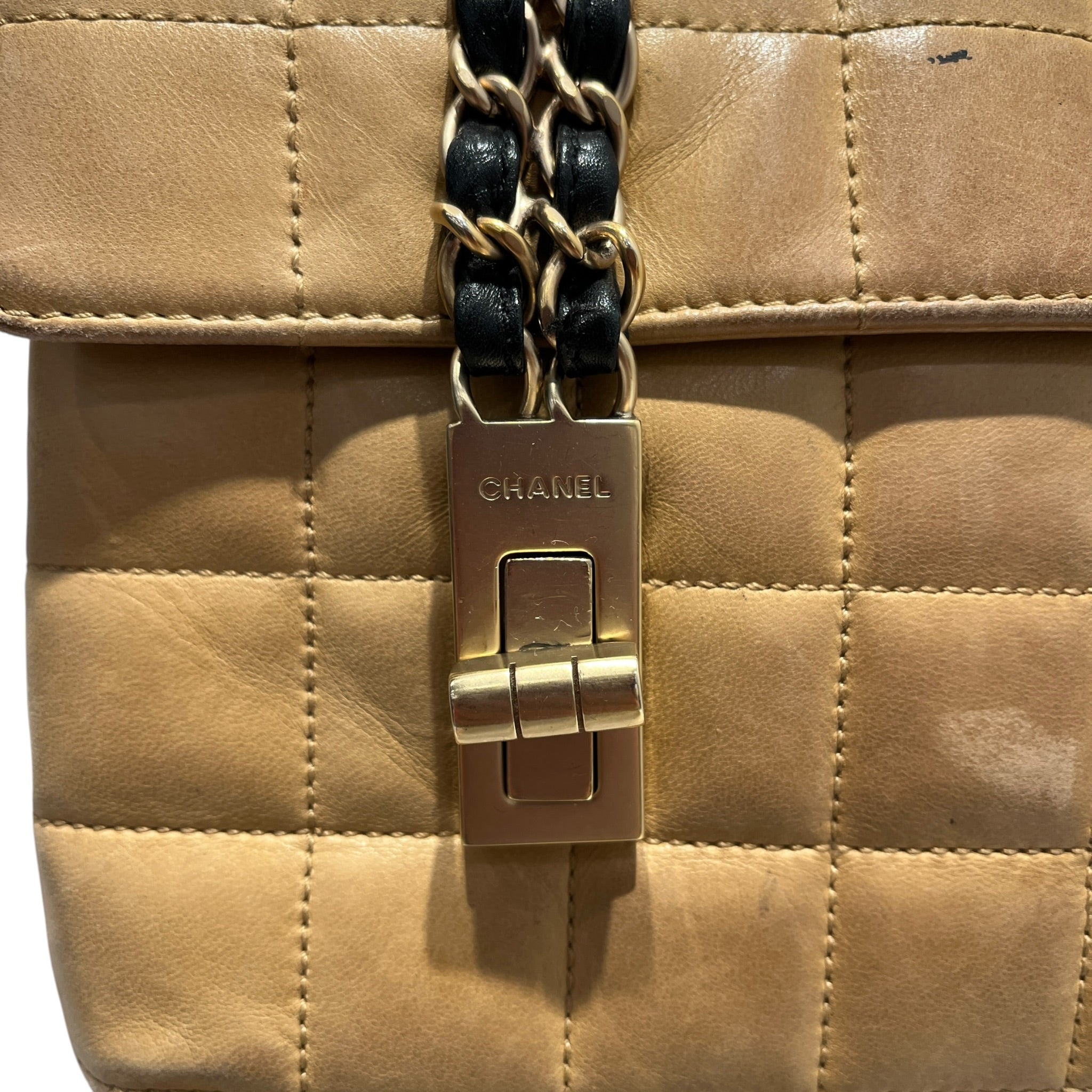 CHANEL/Hand Bag/Leather/BEG/LAMBSKIN CHOCOLATE BAR view 8